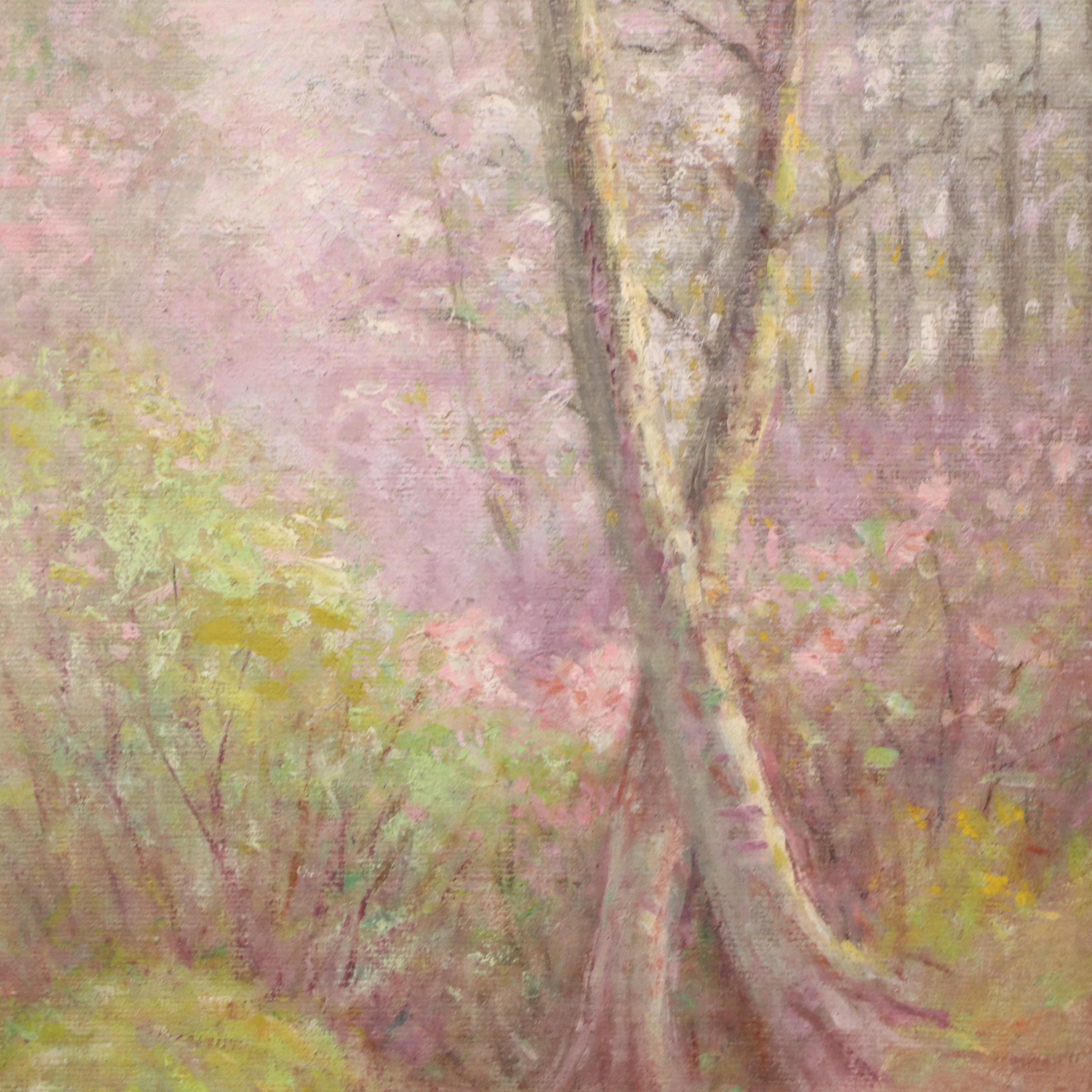 Joseph Krementz Oil Painting of Pastoral Woods, 1923