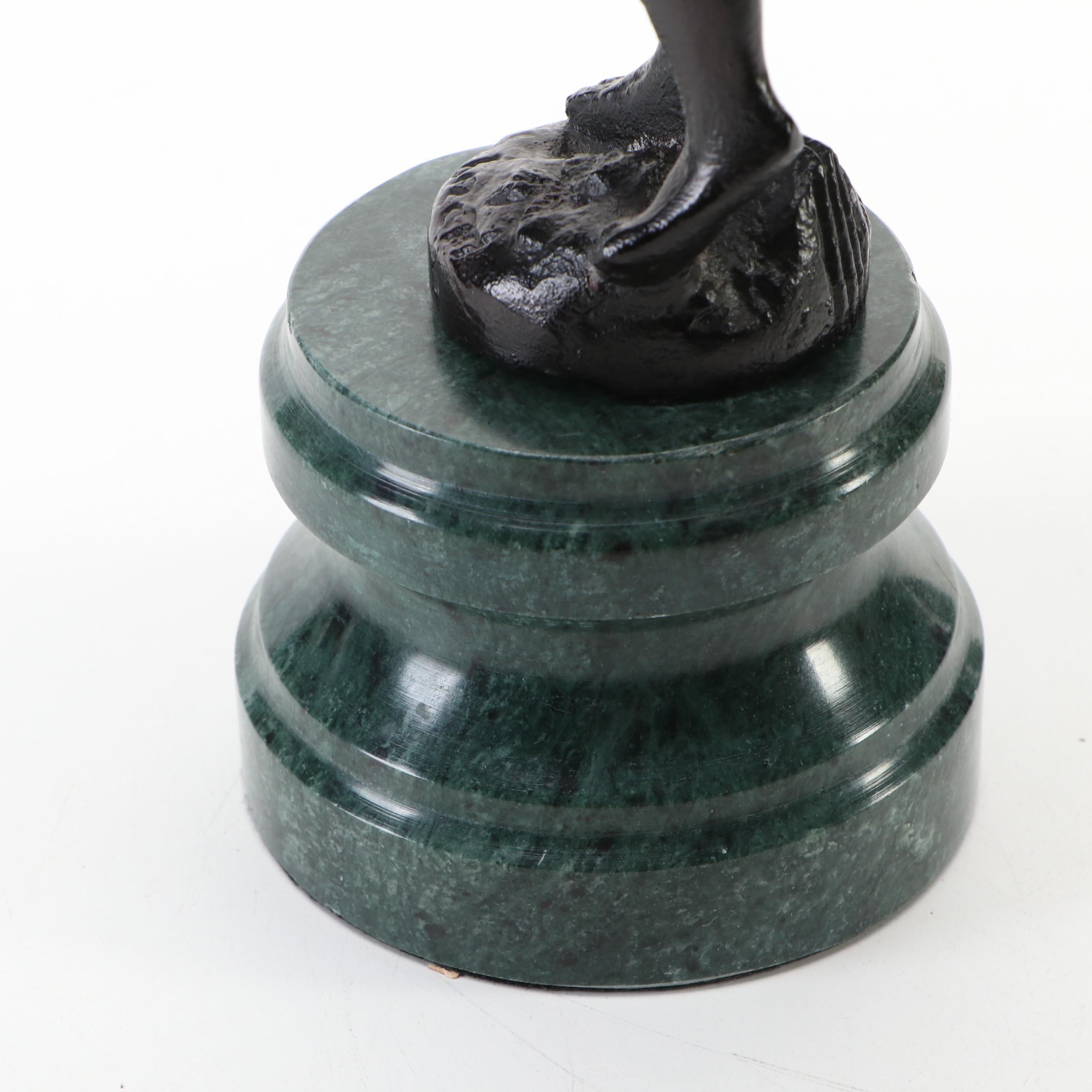 Brass Sculpture After Suzanne Bizard "Girl Carrying Baskets"