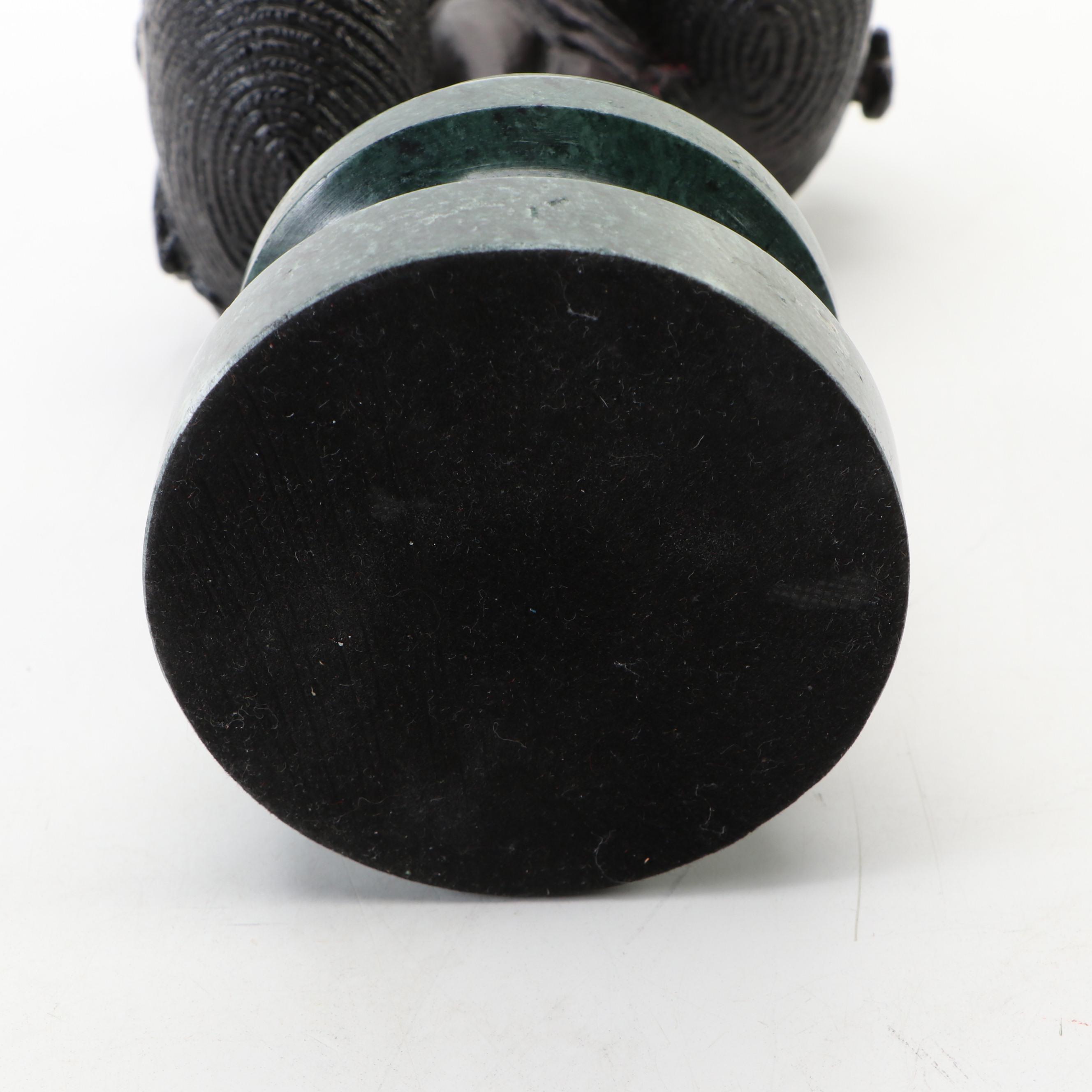 Brass Sculpture After Suzanne Bizard "Girl Carrying Baskets"