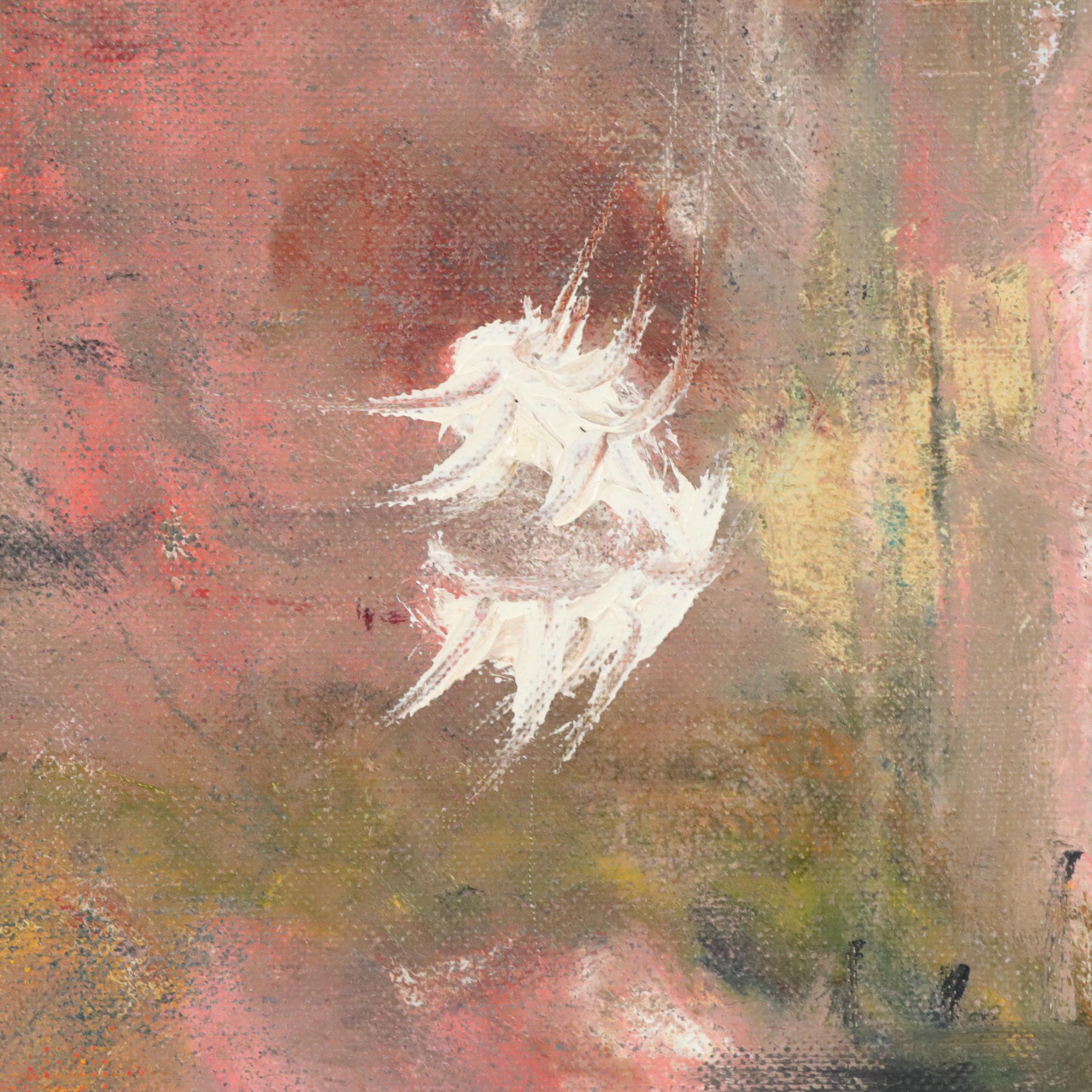 Leba R. Litwack Abstract Oil Painting, 1962