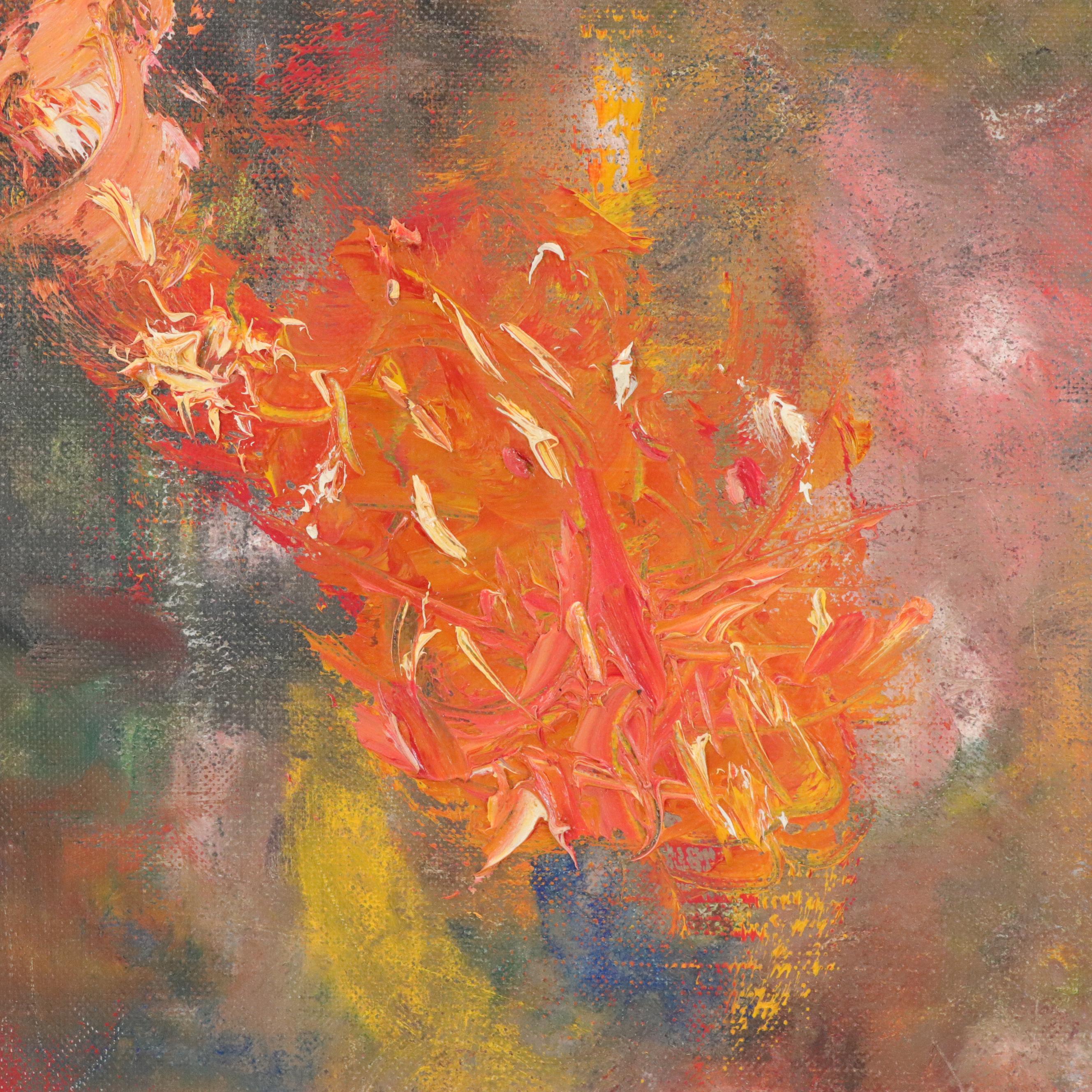 Leba R. Litwack Abstract Oil Painting, 1962