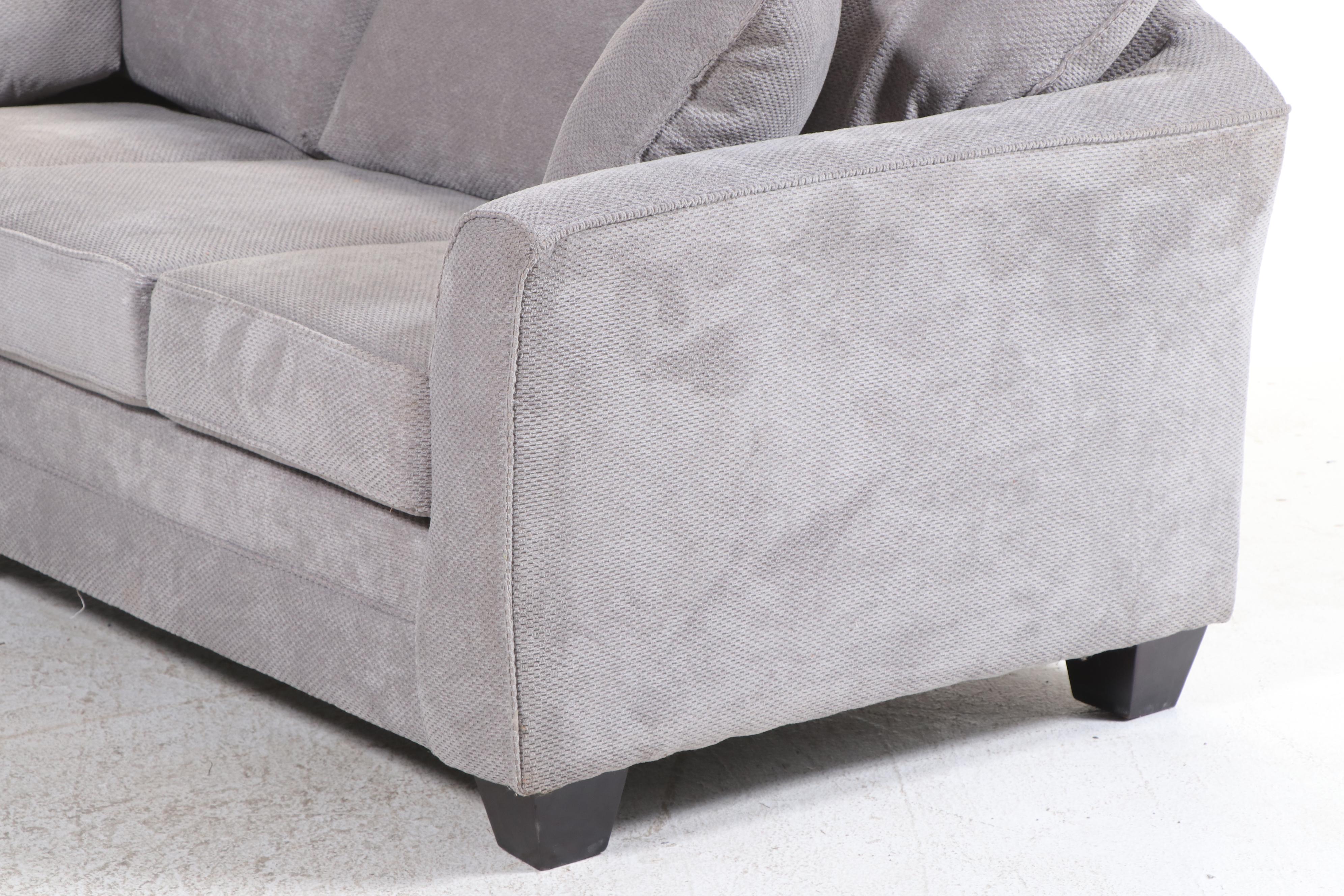 J. Henry Contemporary Grey Fabric Upholstered Two-Piece Sectional