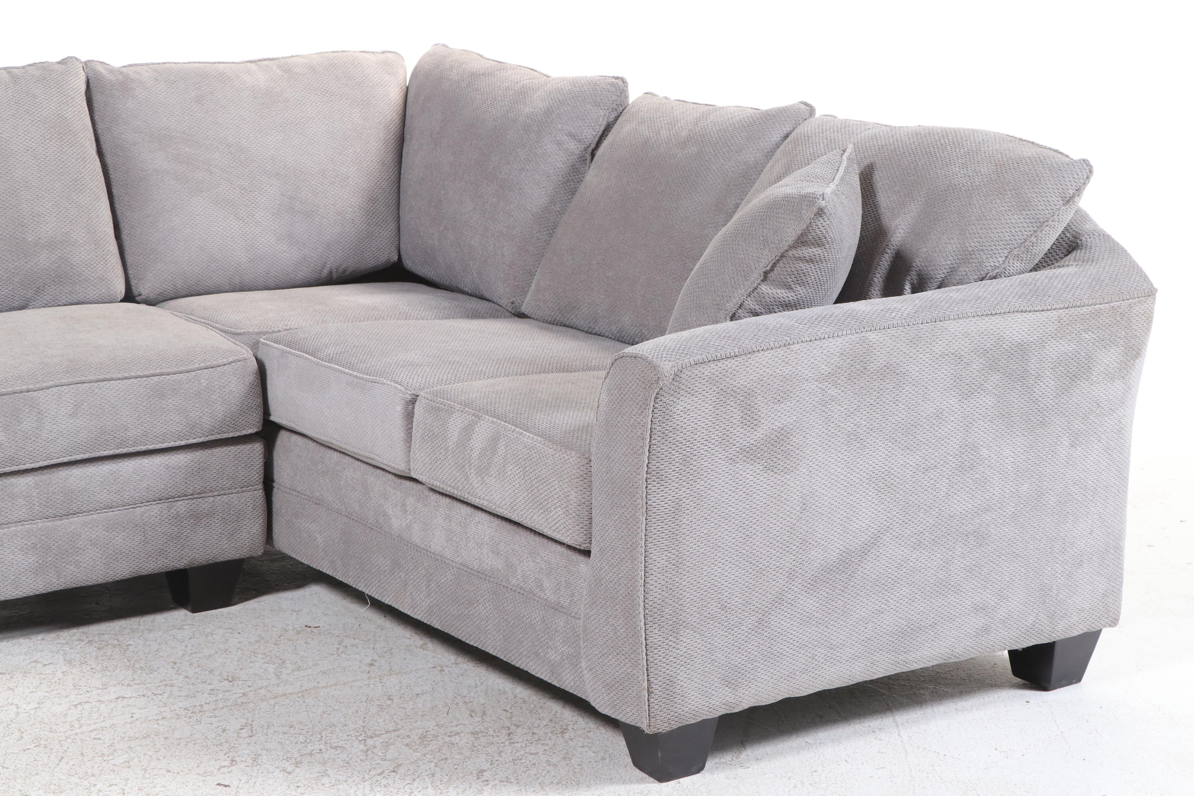 J. Henry Contemporary Grey Fabric Upholstered Two-Piece Sectional