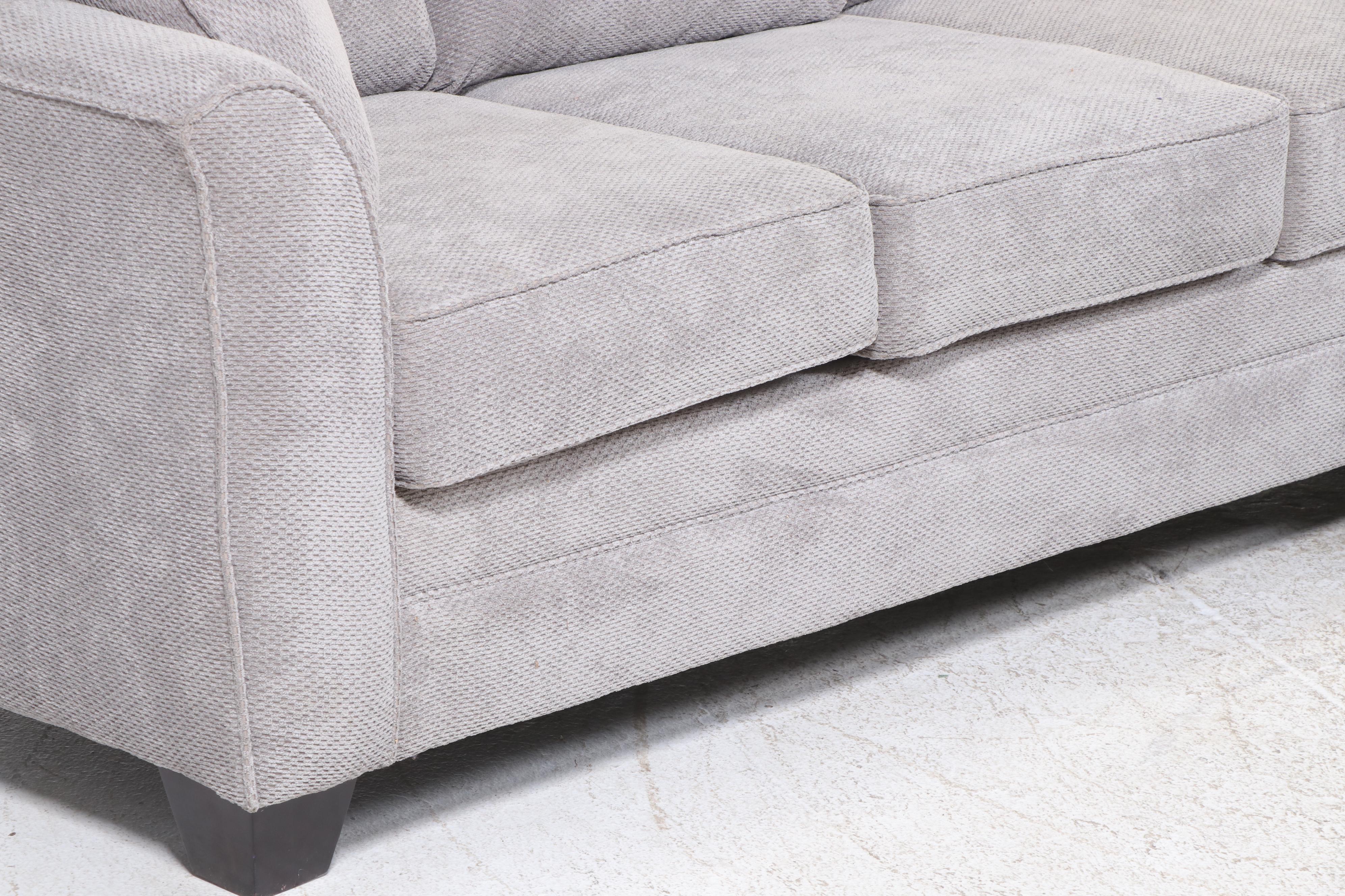 J. Henry Contemporary Grey Fabric Upholstered Two-Piece Sectional