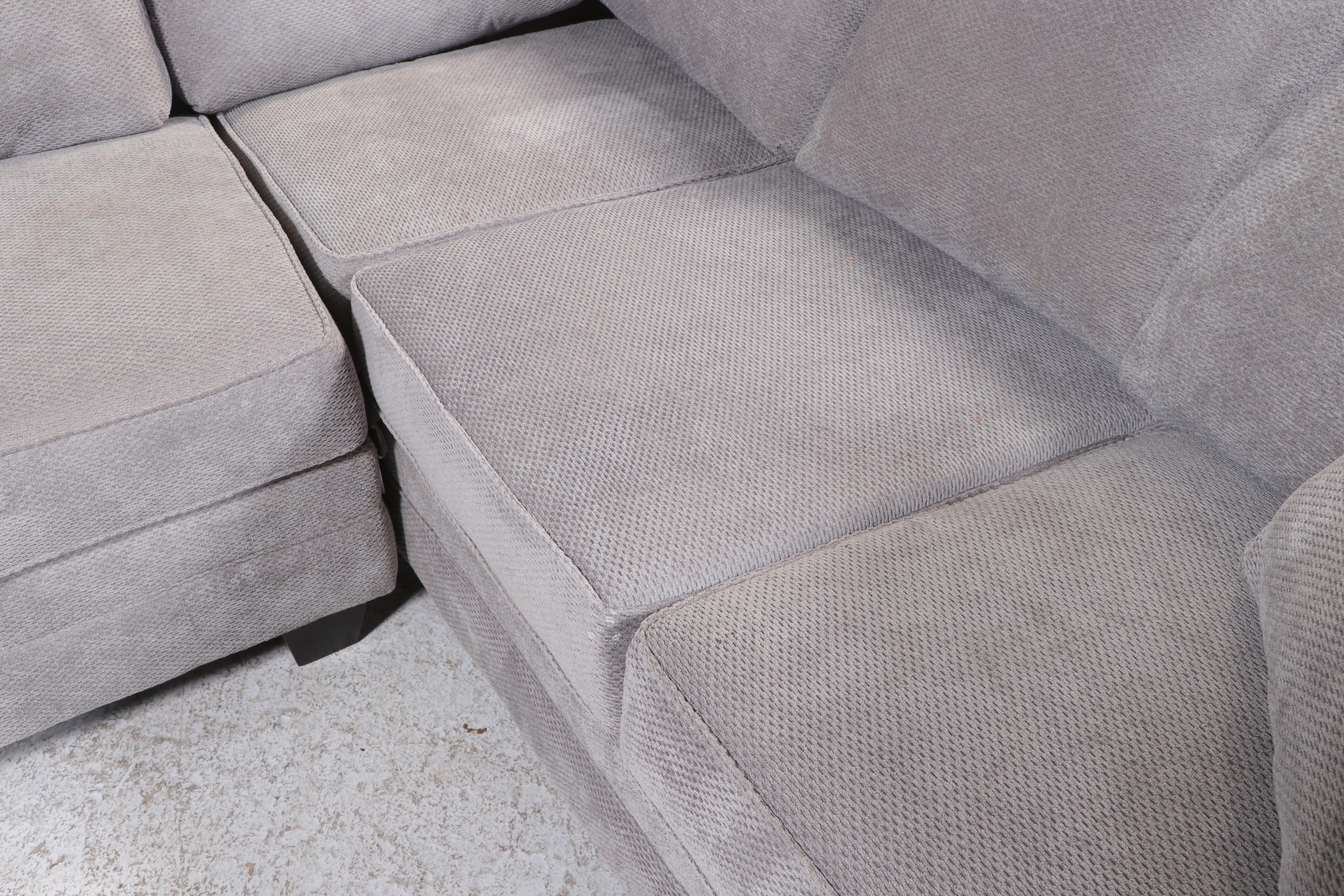 J. Henry Contemporary Grey Fabric Upholstered Two-Piece Sectional