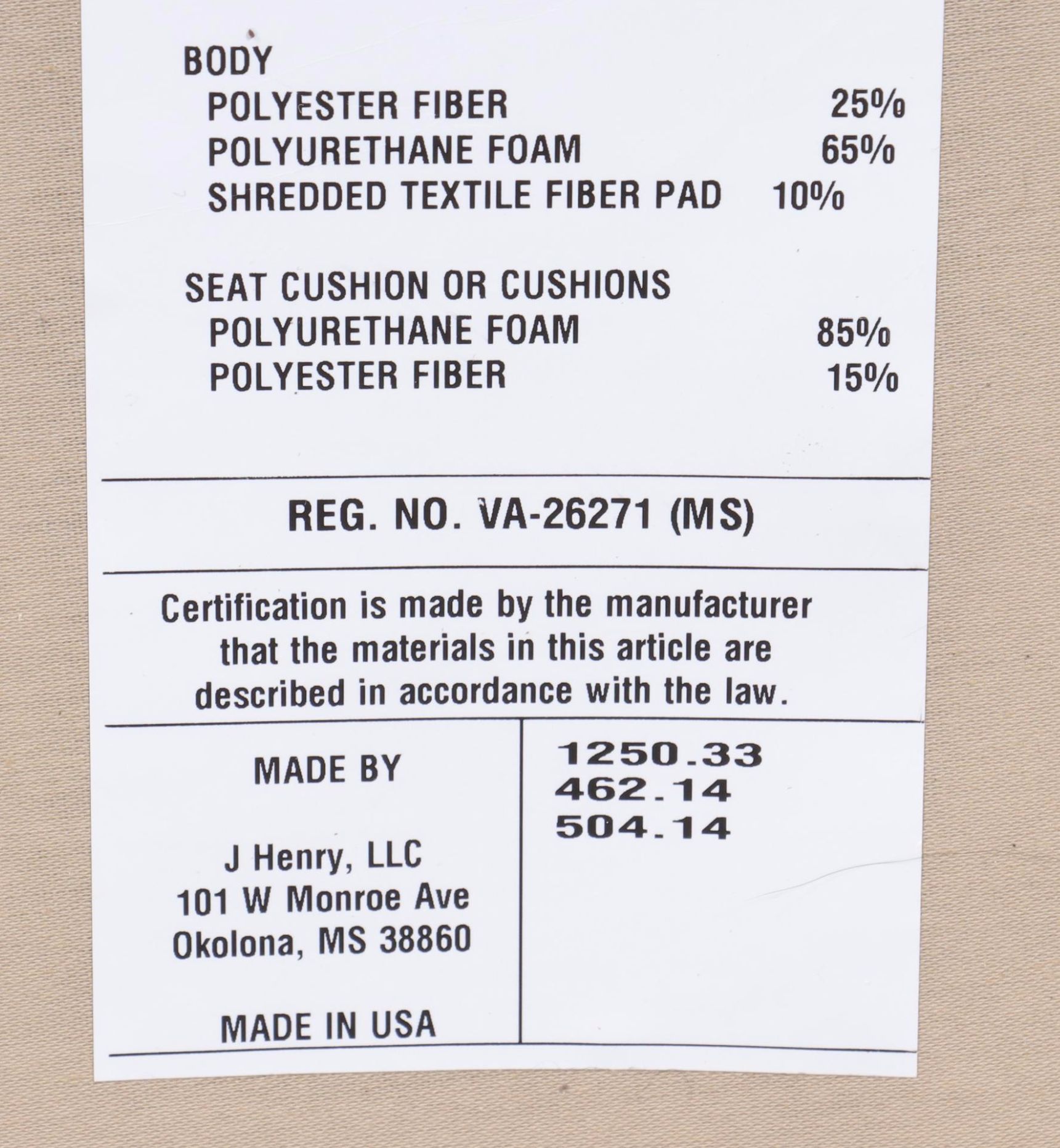 J. Henry Contemporary Grey Fabric Upholstered Two-Piece Sectional