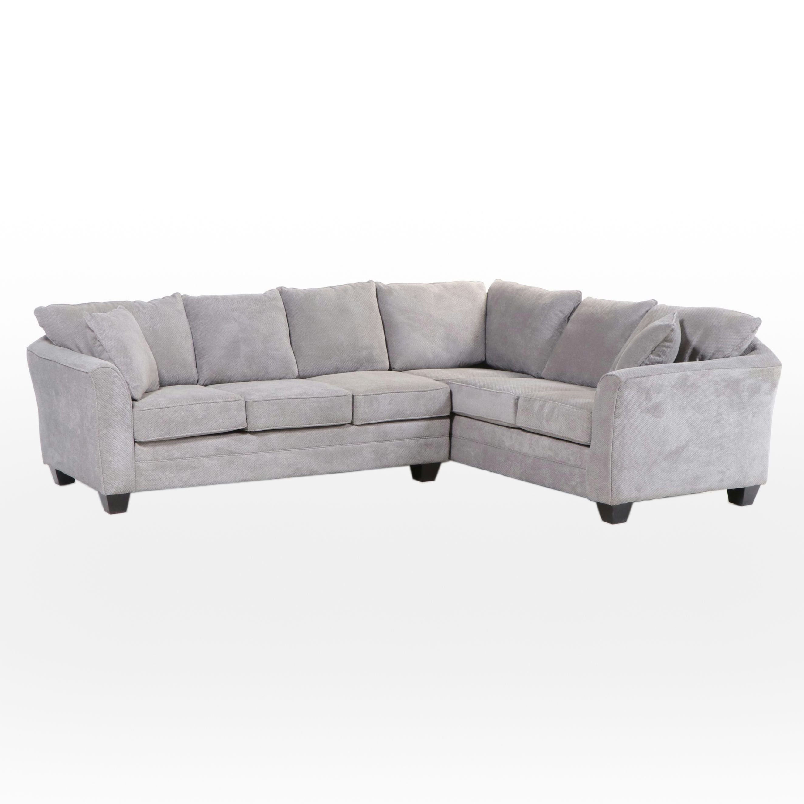J. Henry Contemporary Grey Fabric Upholstered Two-Piece Sectional