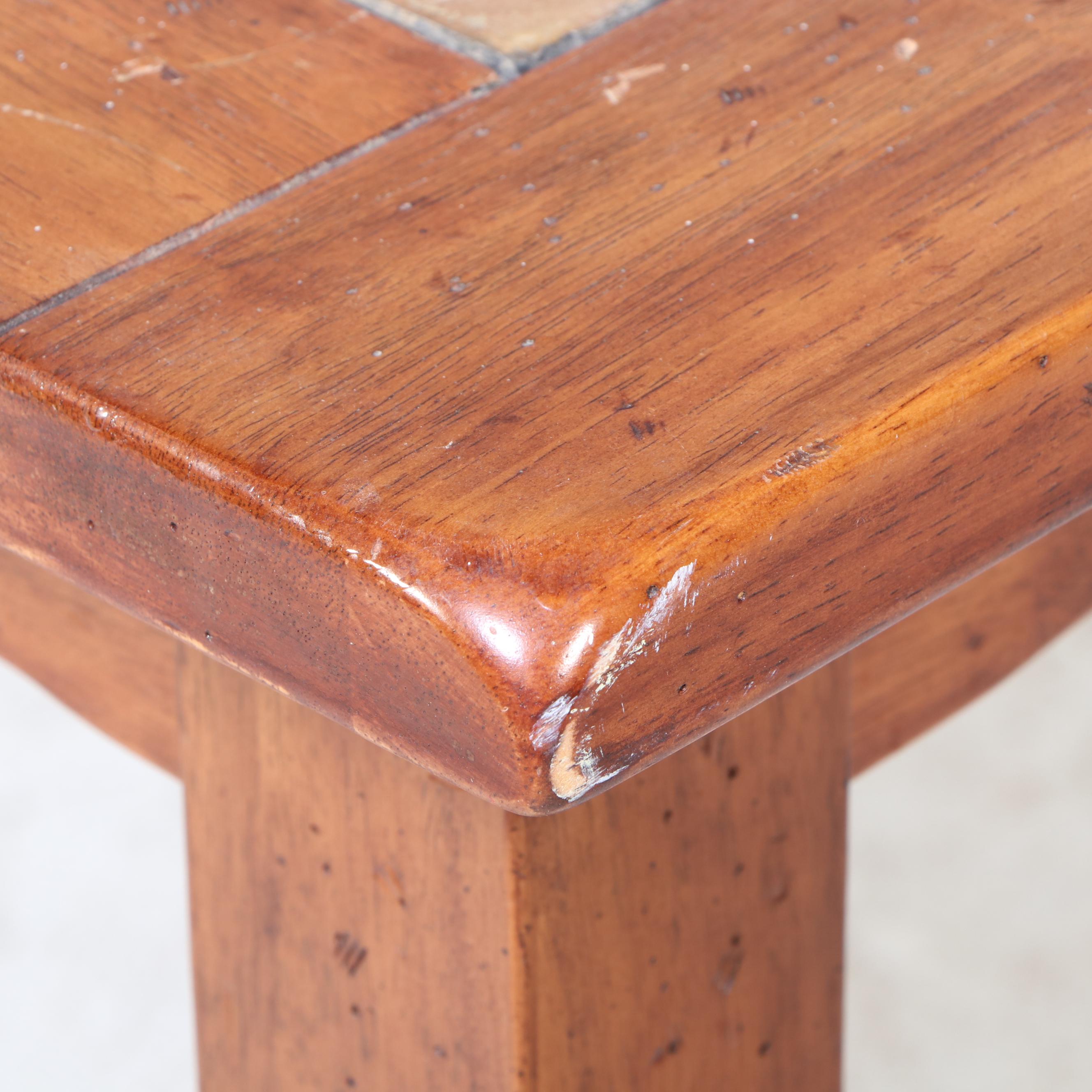 World Market Hardwood and Slate Top Console Table