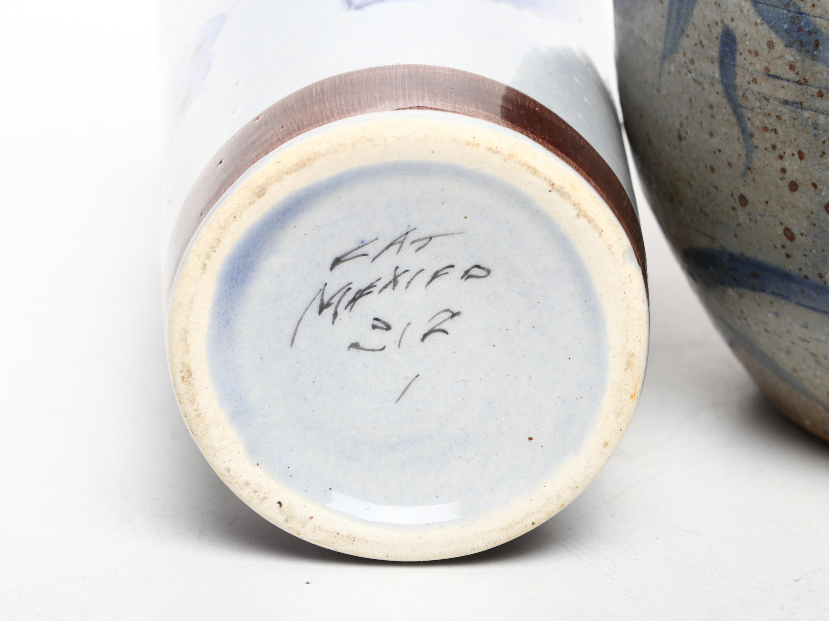 Salt Glazed Stoneware Pinch Spout Pitcher with Other Art Pottery Décor