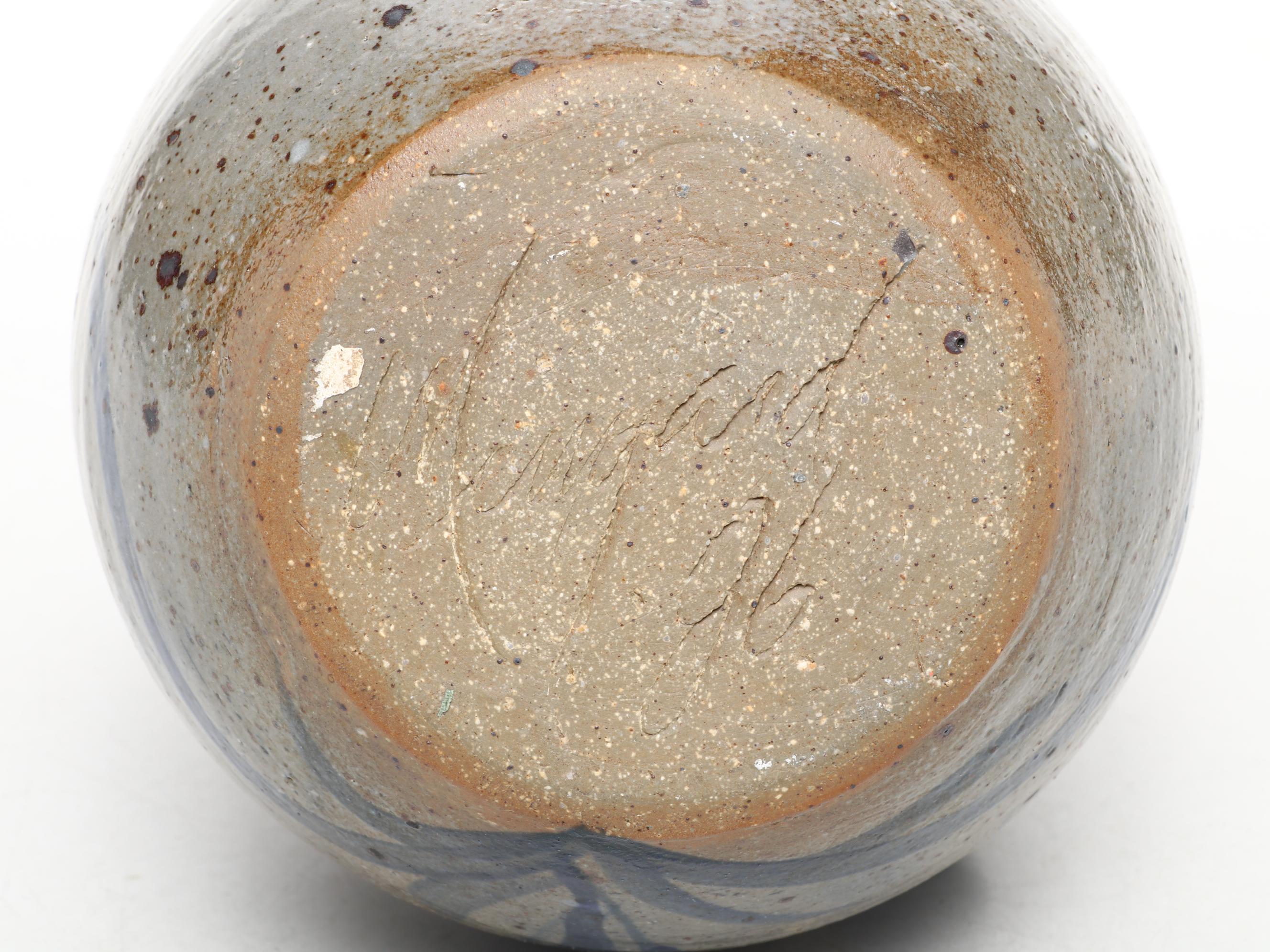 Salt Glazed Stoneware Pinch Spout Pitcher with Other Art Pottery Décor