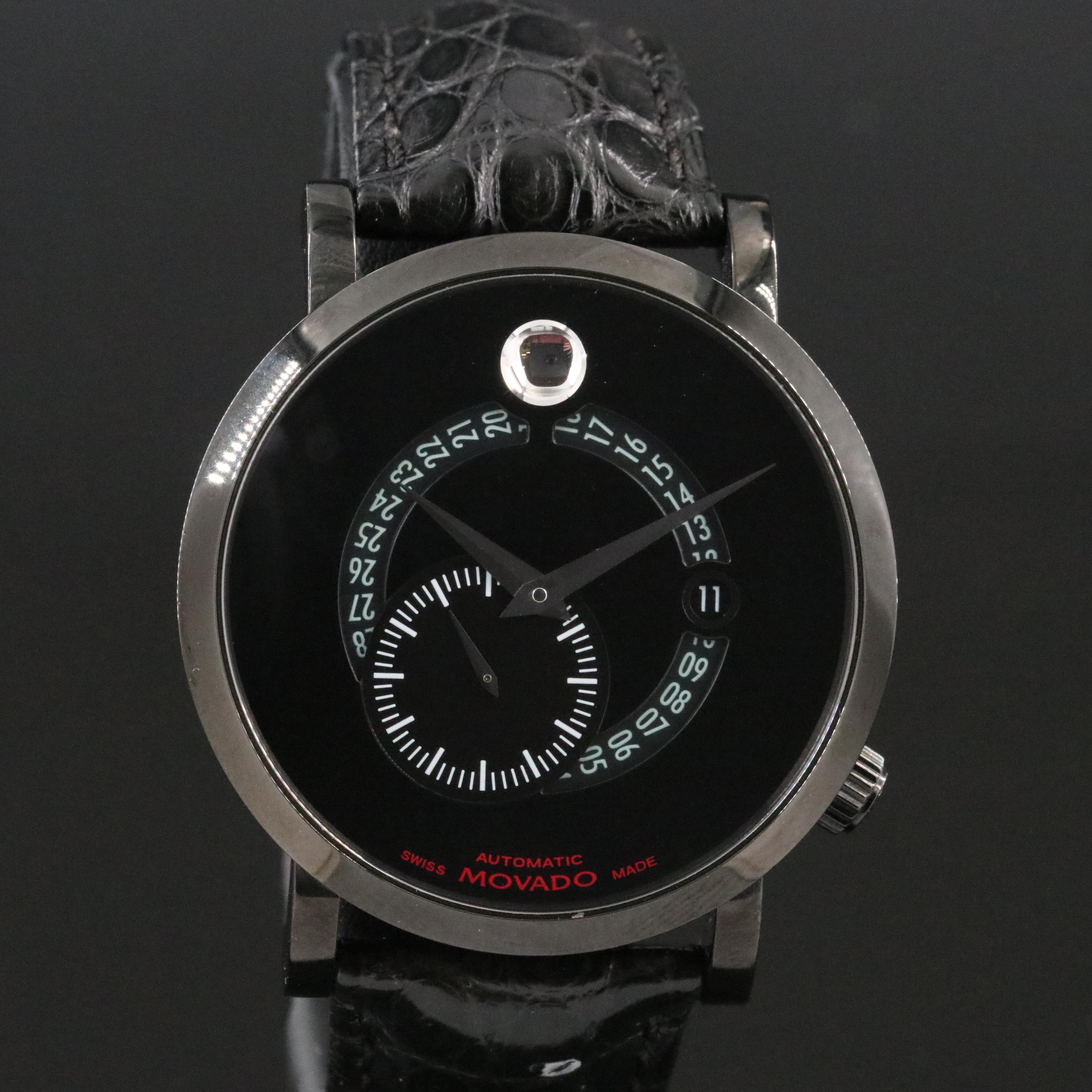 Movado Museum Red Label Calendomatic 42mm PVD Steel Automatic Watch