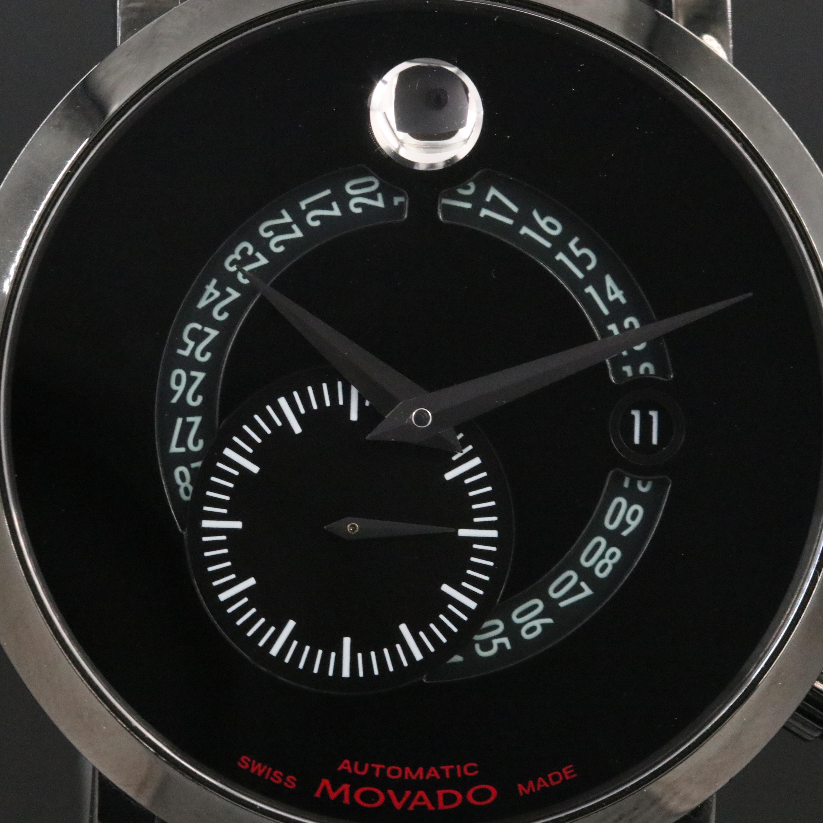 Movado Museum Red Label Calendomatic 42mm PVD Steel Automatic Watch