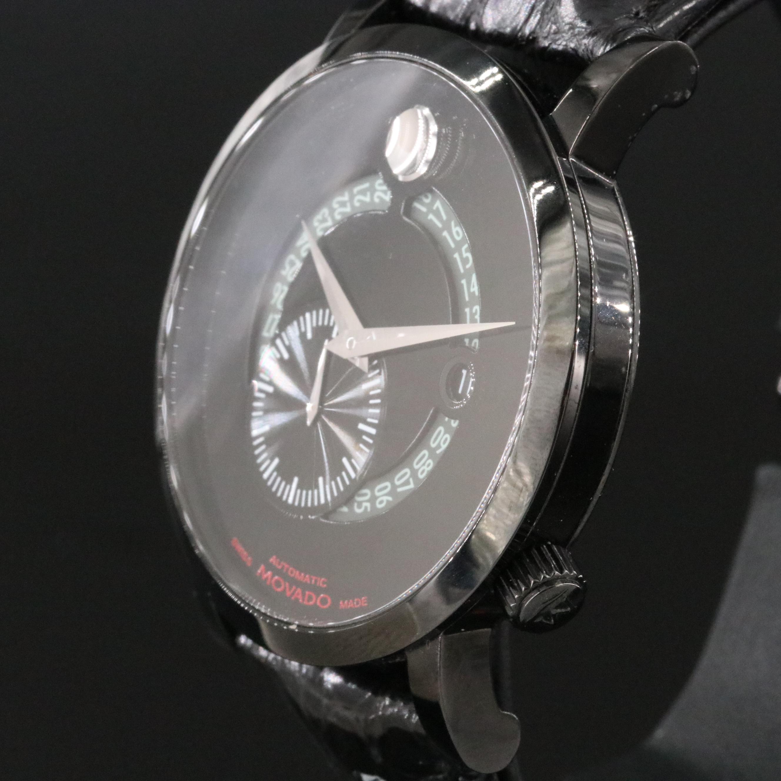 Movado Museum Red Label Calendomatic 42mm PVD Steel Automatic Watch