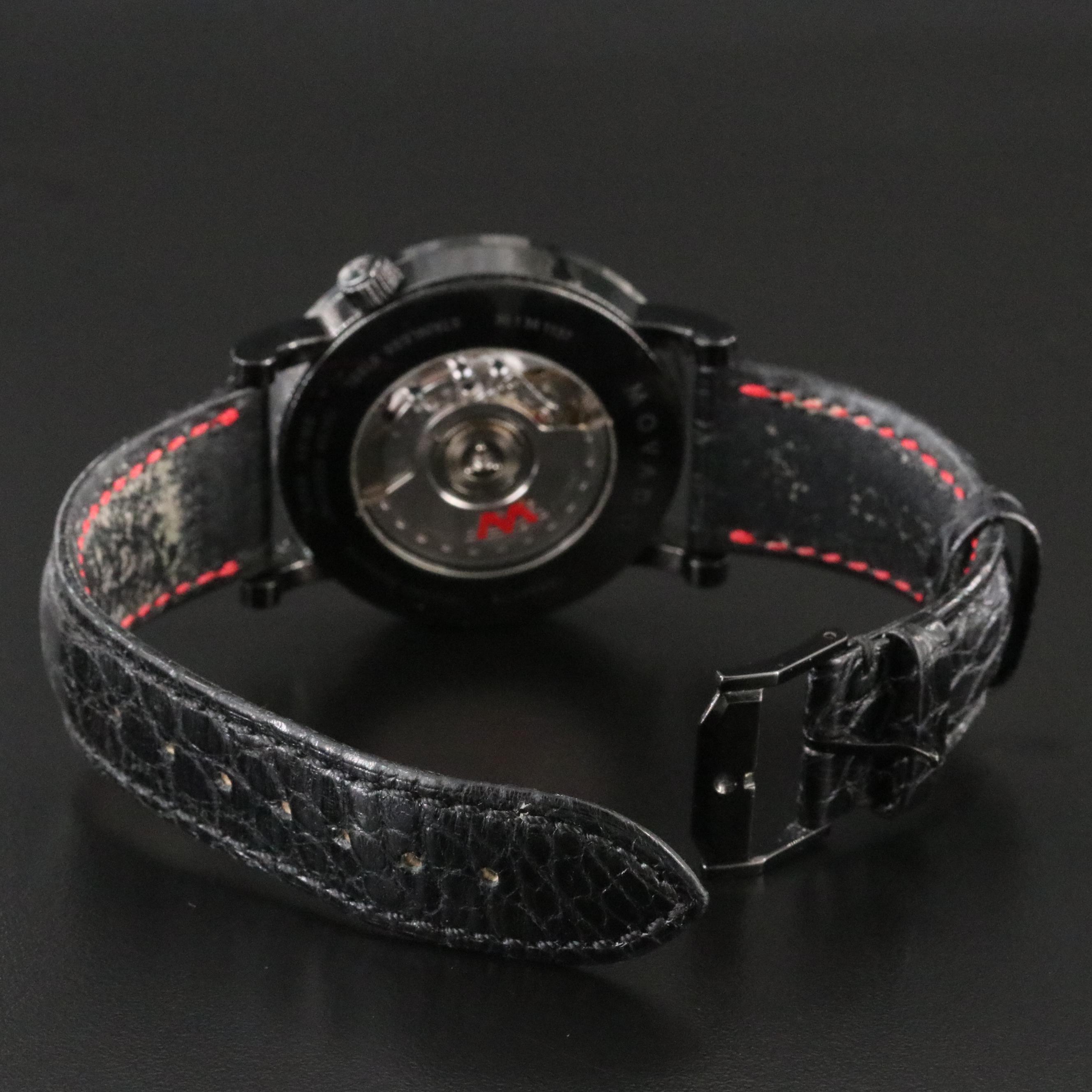 Movado Museum Red Label Calendomatic 42mm PVD Steel Automatic Watch