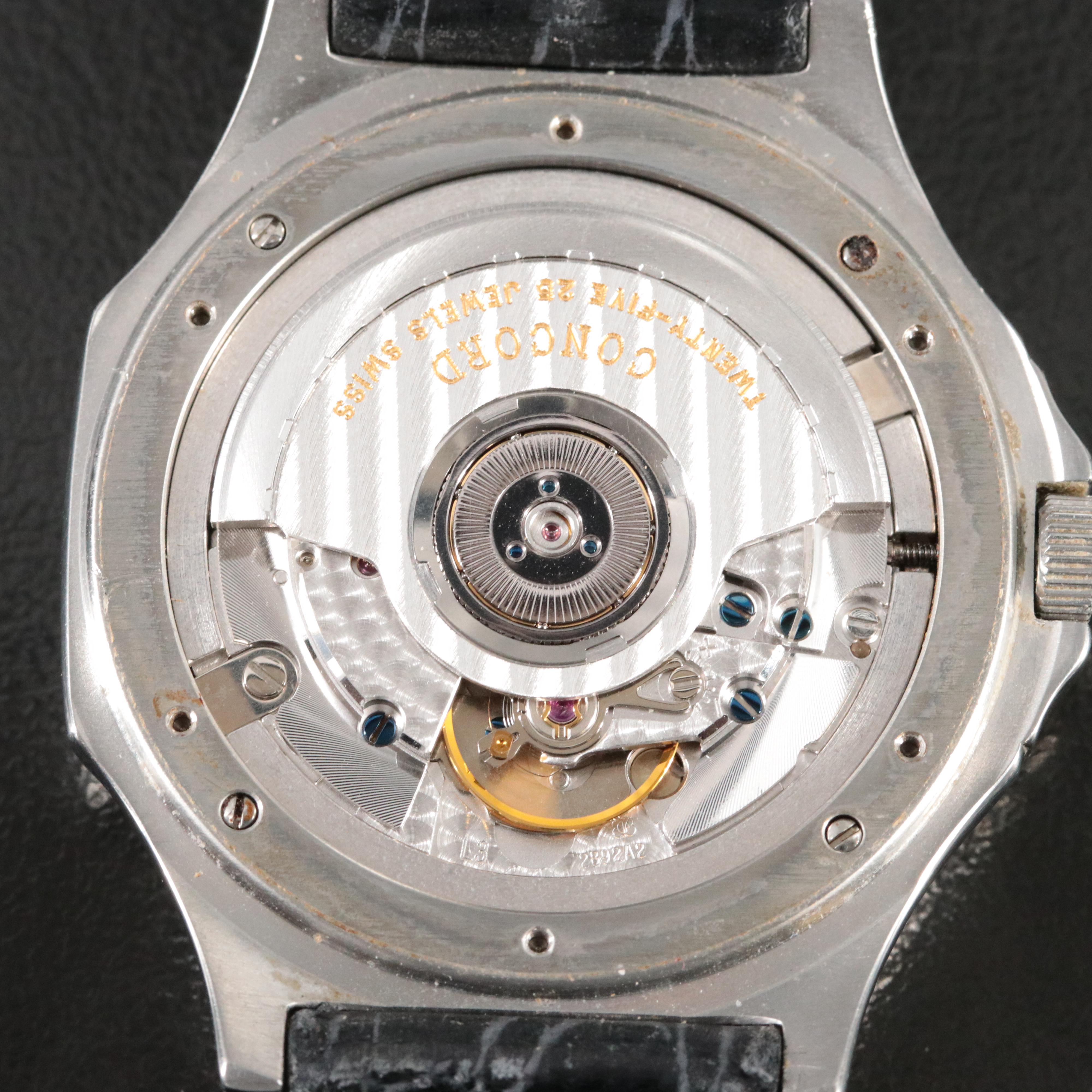 Concord Saratoga GMT 15.D3.234G Silver Dial 38mm Steel Automatic Watch