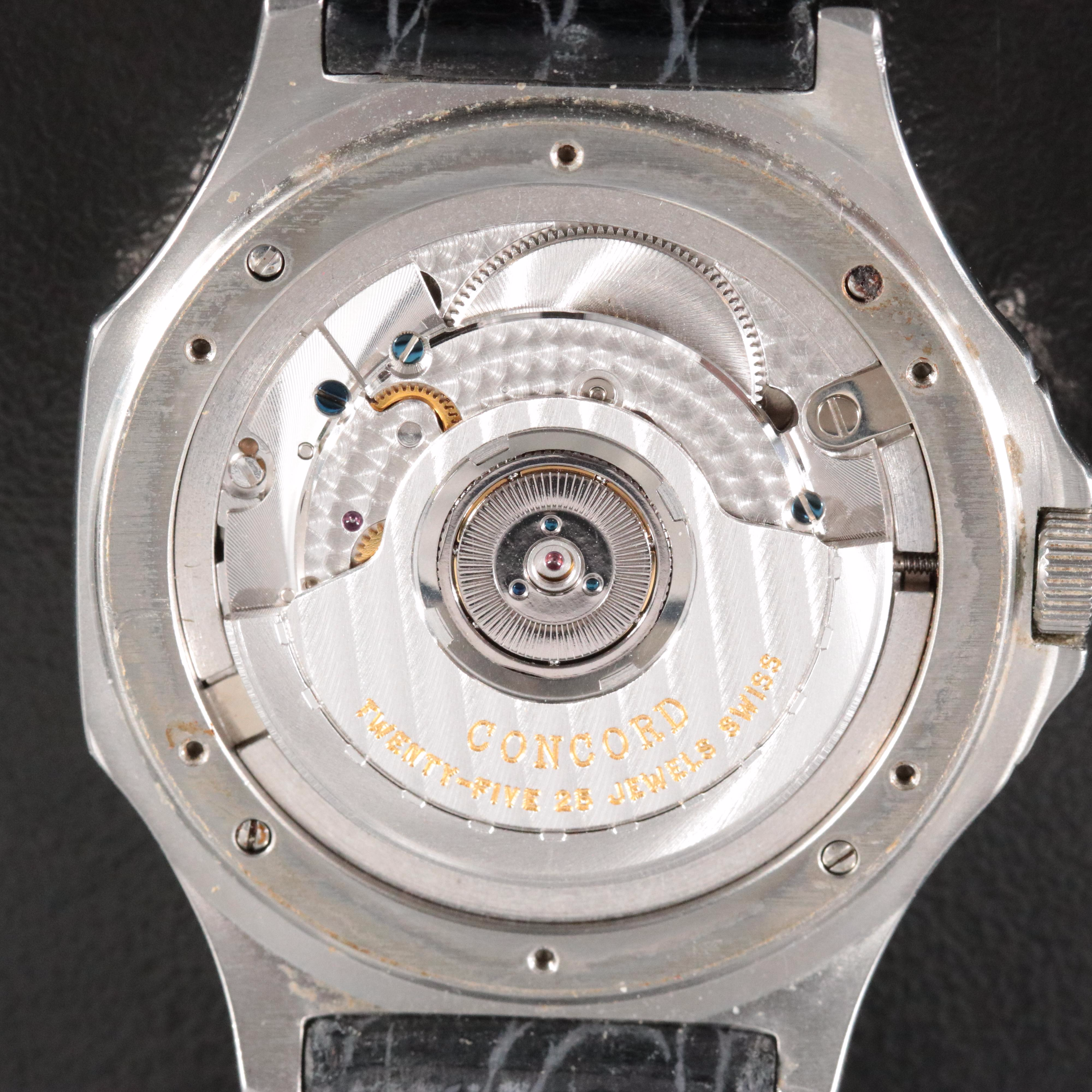 Concord Saratoga GMT 15.D3.234G Silver Dial 38mm Steel Automatic Watch