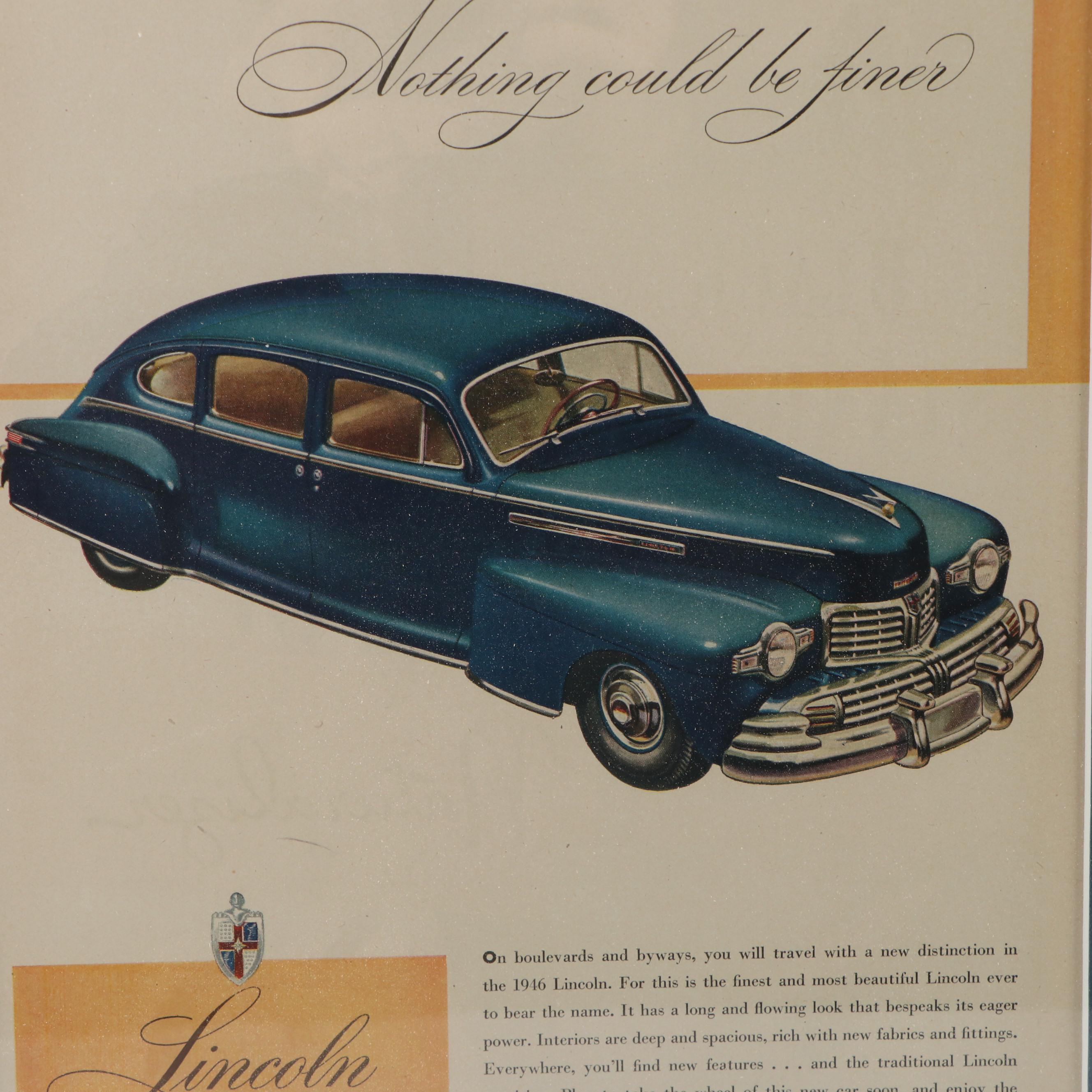 1946 Lincoln Automobile Magazine Advertisement