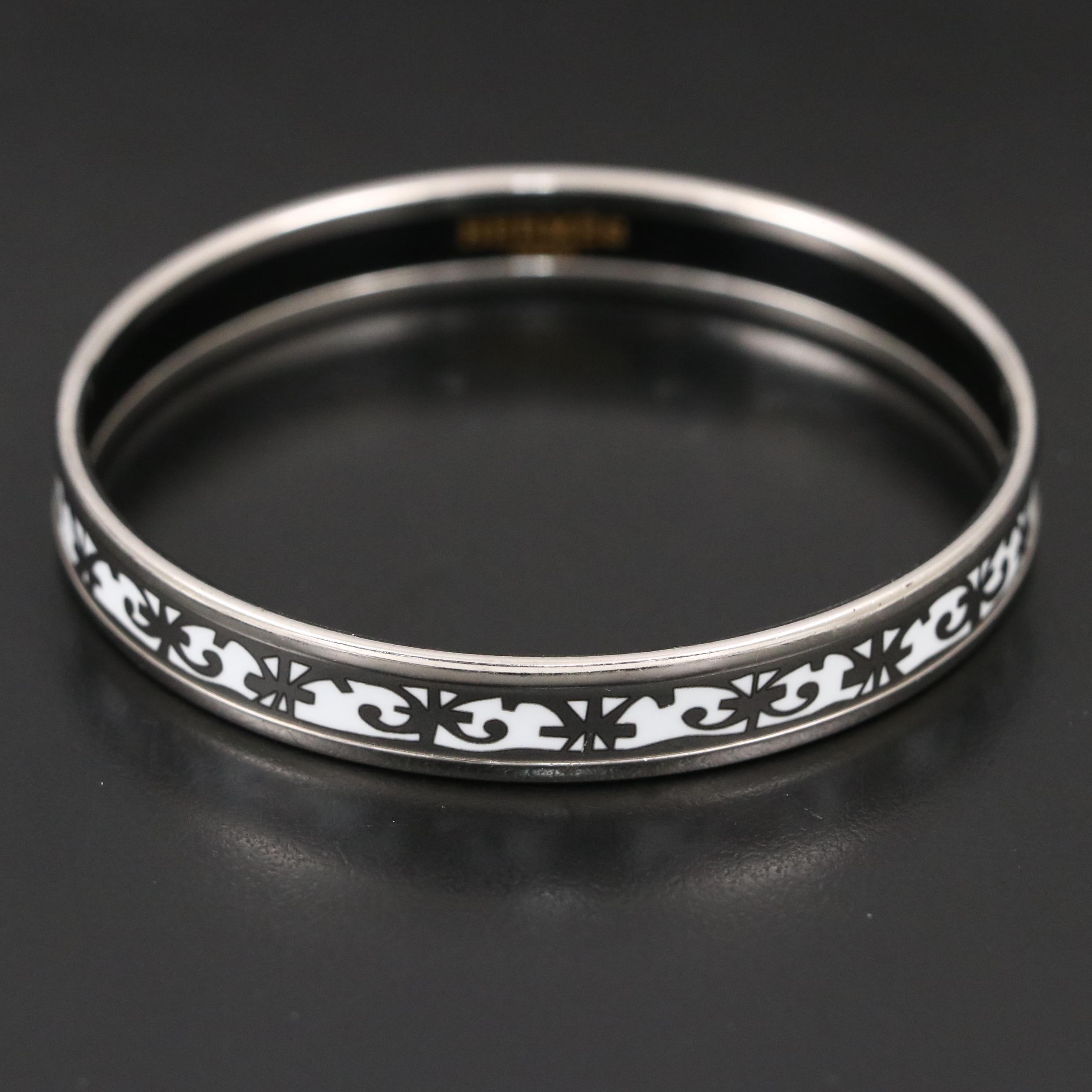 Hermès "Balcons du Guadalquivir" Enameled Metal Bangle