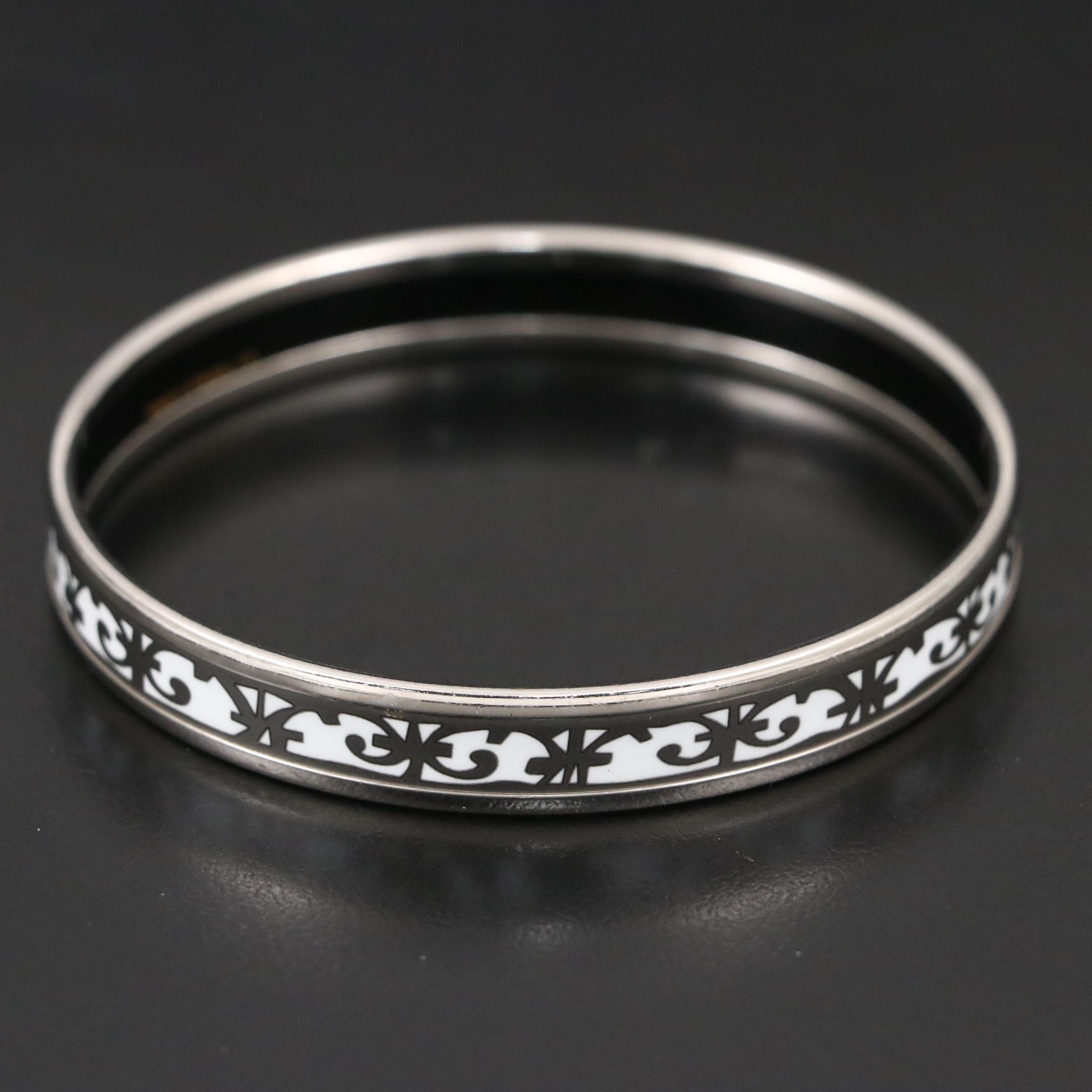 Hermès "Balcons du Guadalquivir" Enameled Metal Bangle