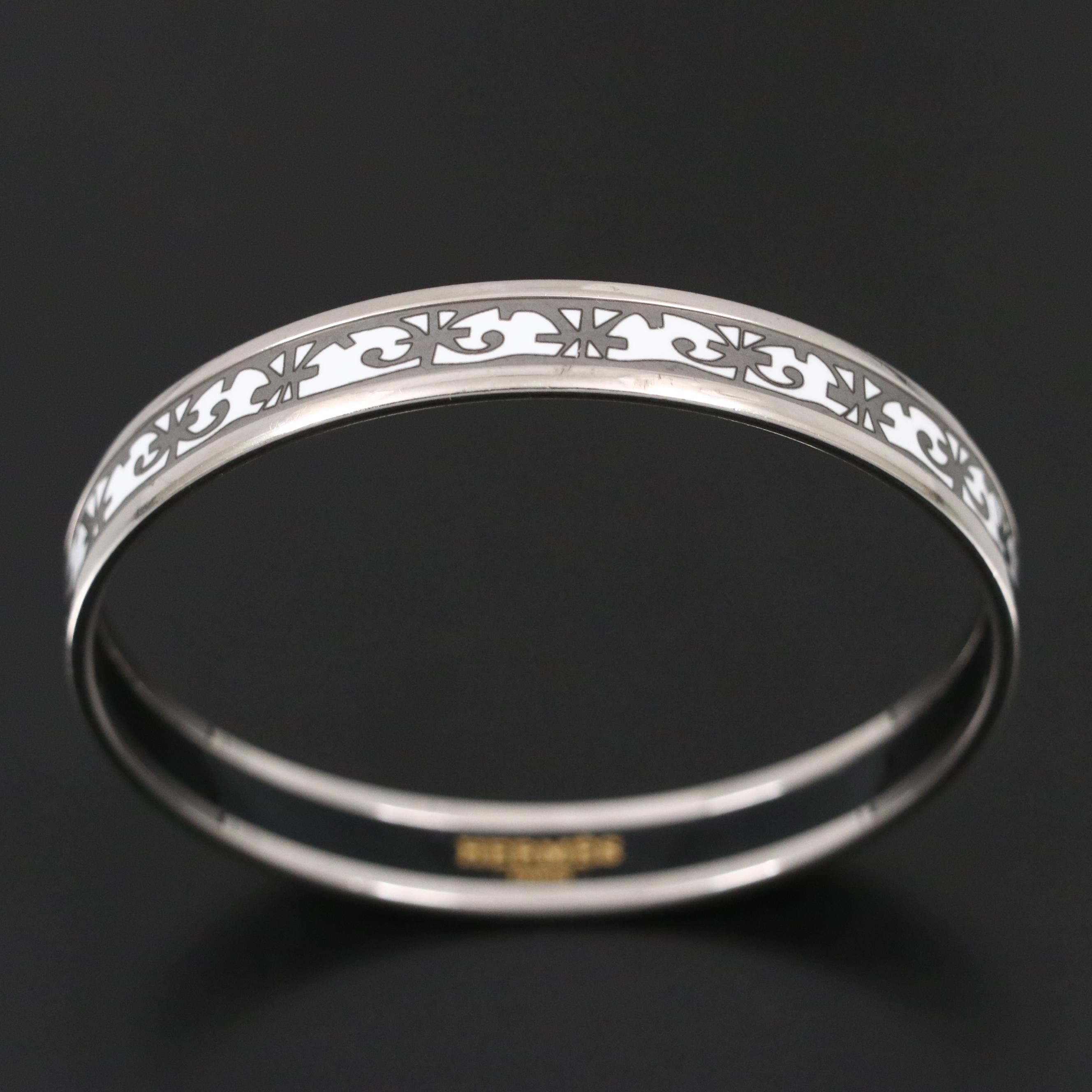 Hermès "Balcons du Guadalquivir" Enameled Metal Bangle