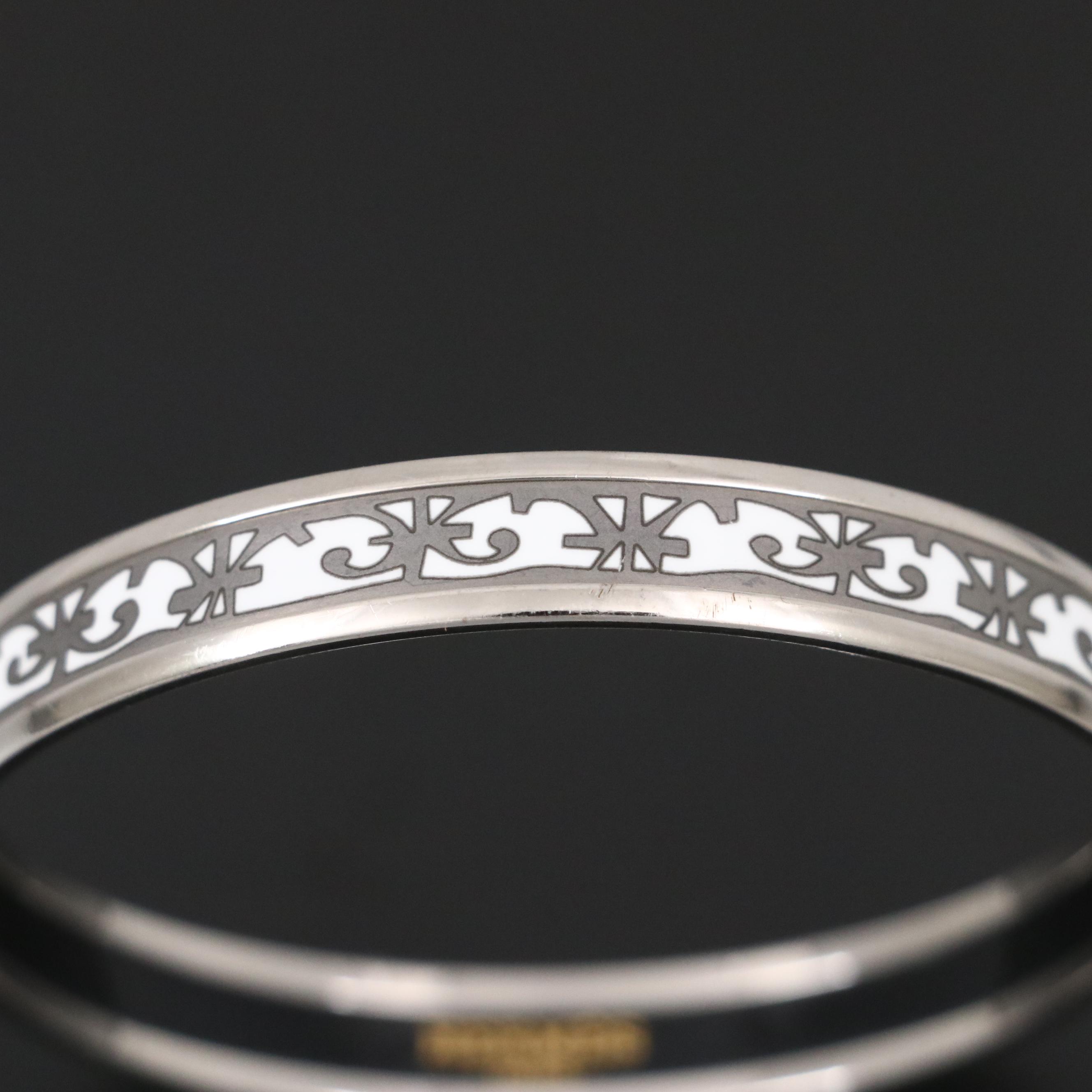 Hermès "Balcons du Guadalquivir" Enameled Metal Bangle