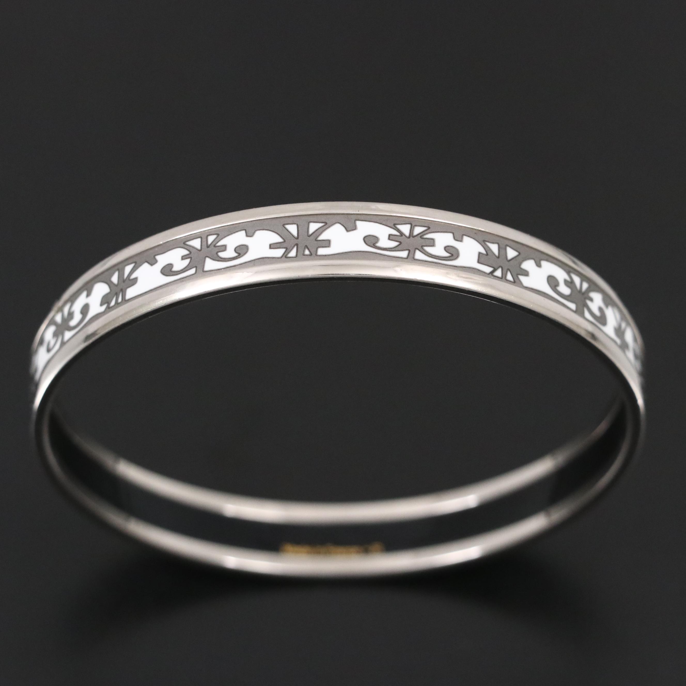 Hermès "Balcons du Guadalquivir" Enameled Metal Bangle