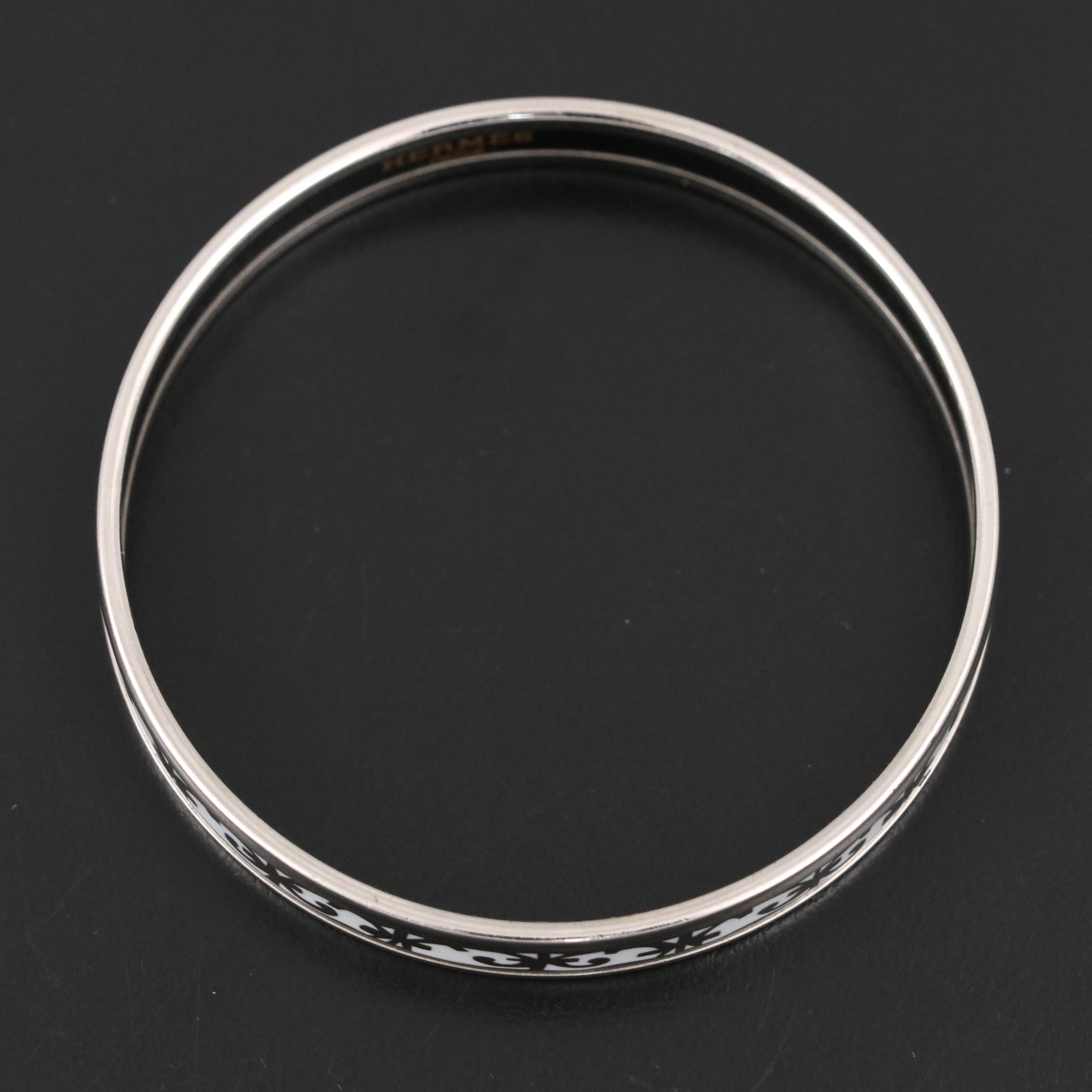 Hermès "Balcons du Guadalquivir" Enameled Metal Bangle