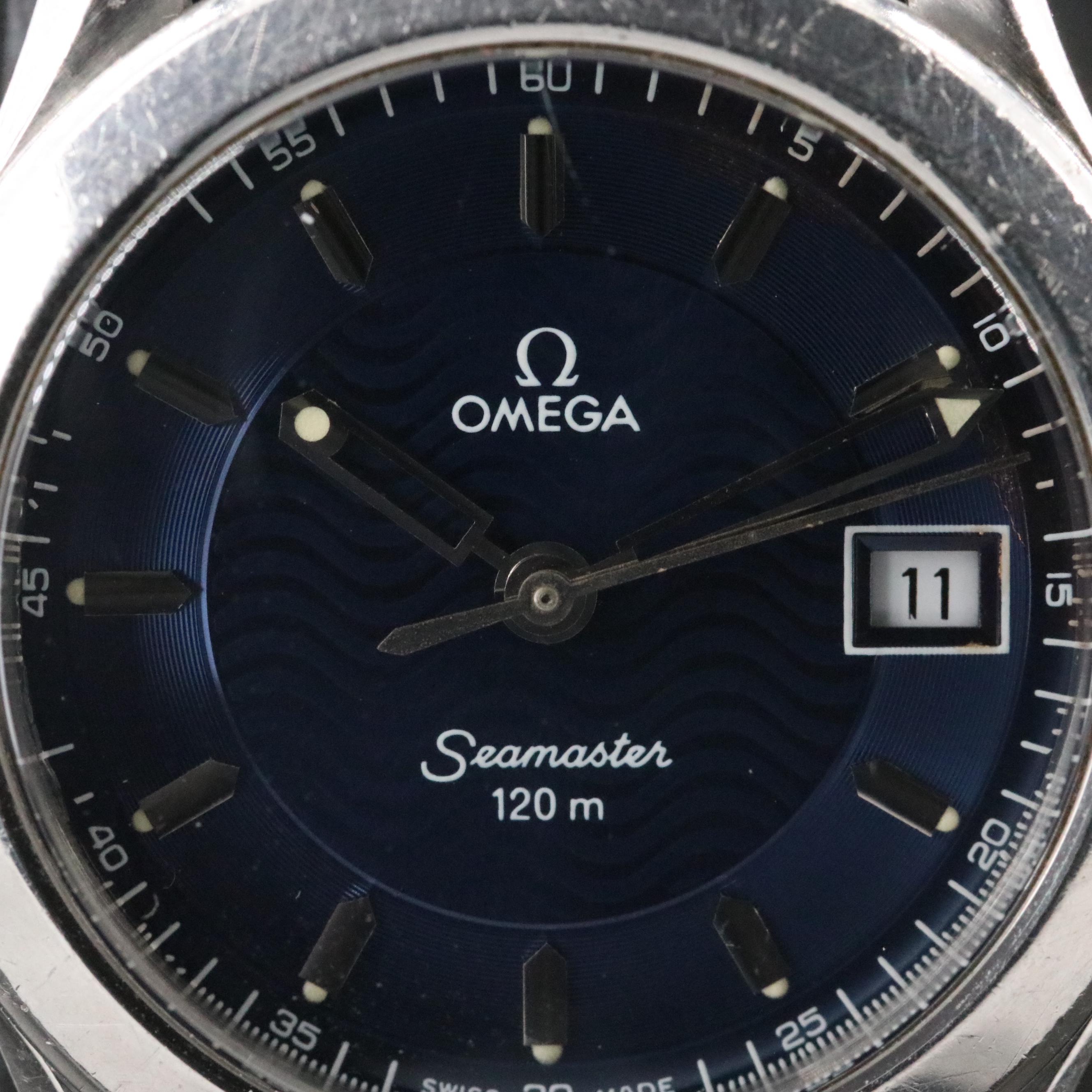 Omega Seamaster 120M Limited Edition 596.1502 Blue Wave 26mm Steel Quartz Watch