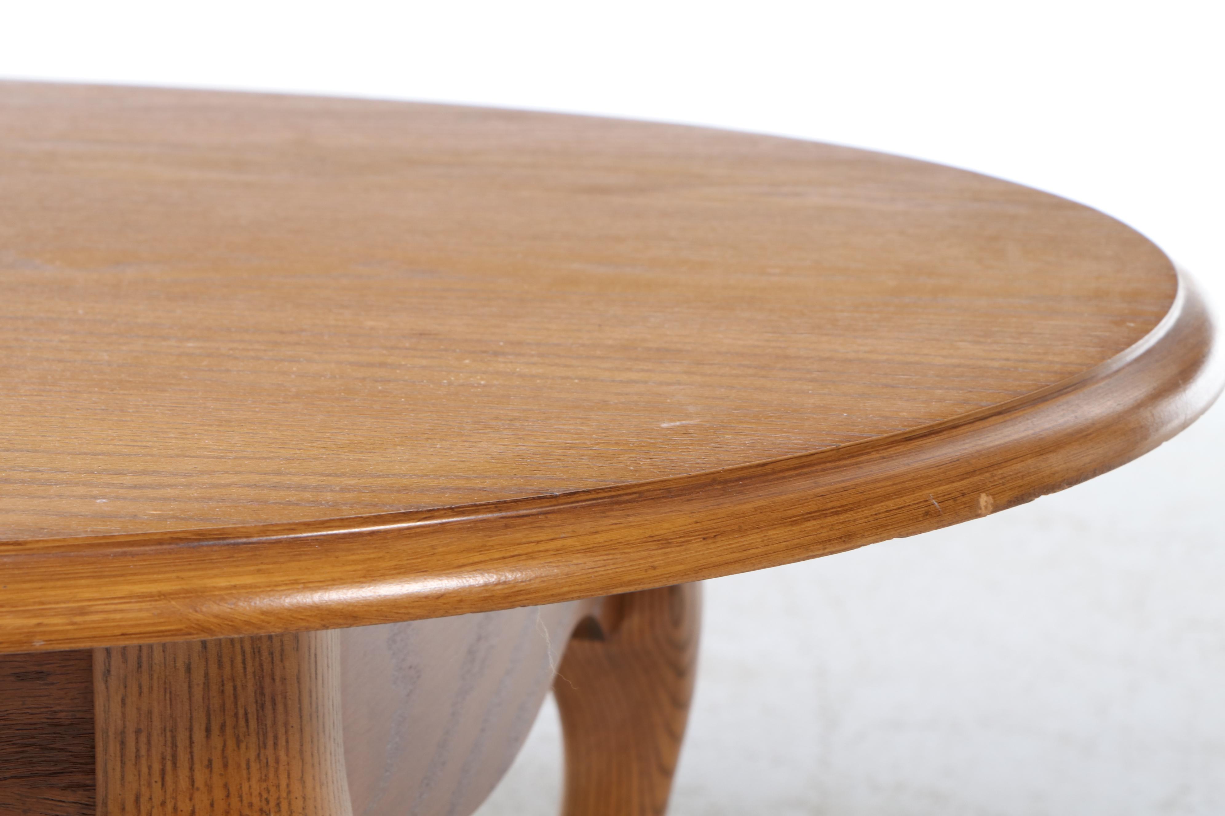 Queen Anne Style Oak Coffee Table and Colonial Revival Quartersawn Oak Footstool