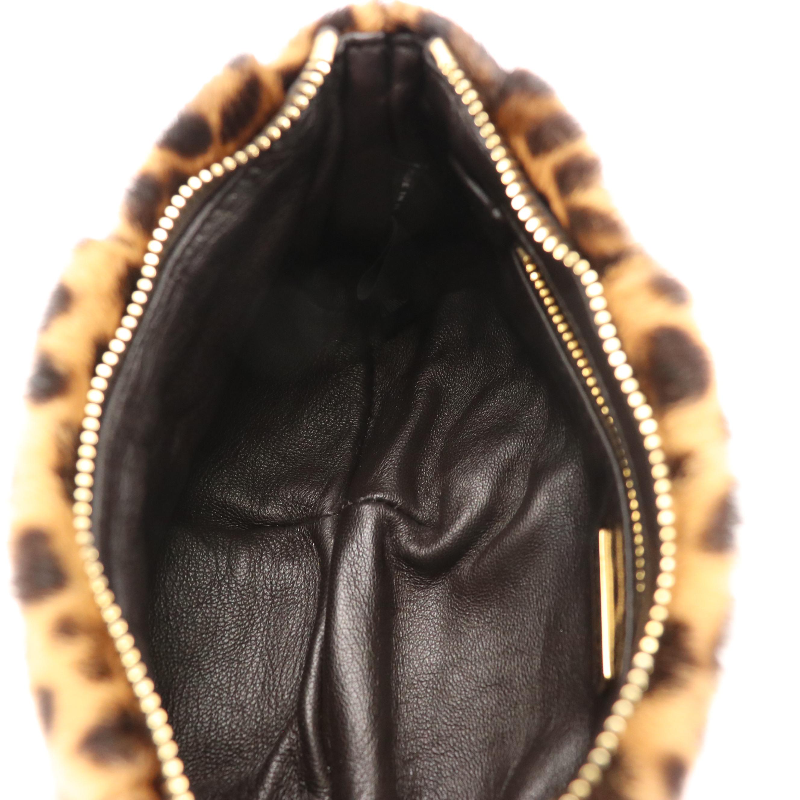 Prada Wristlet Clutch in Leopard Printed Pony Hair