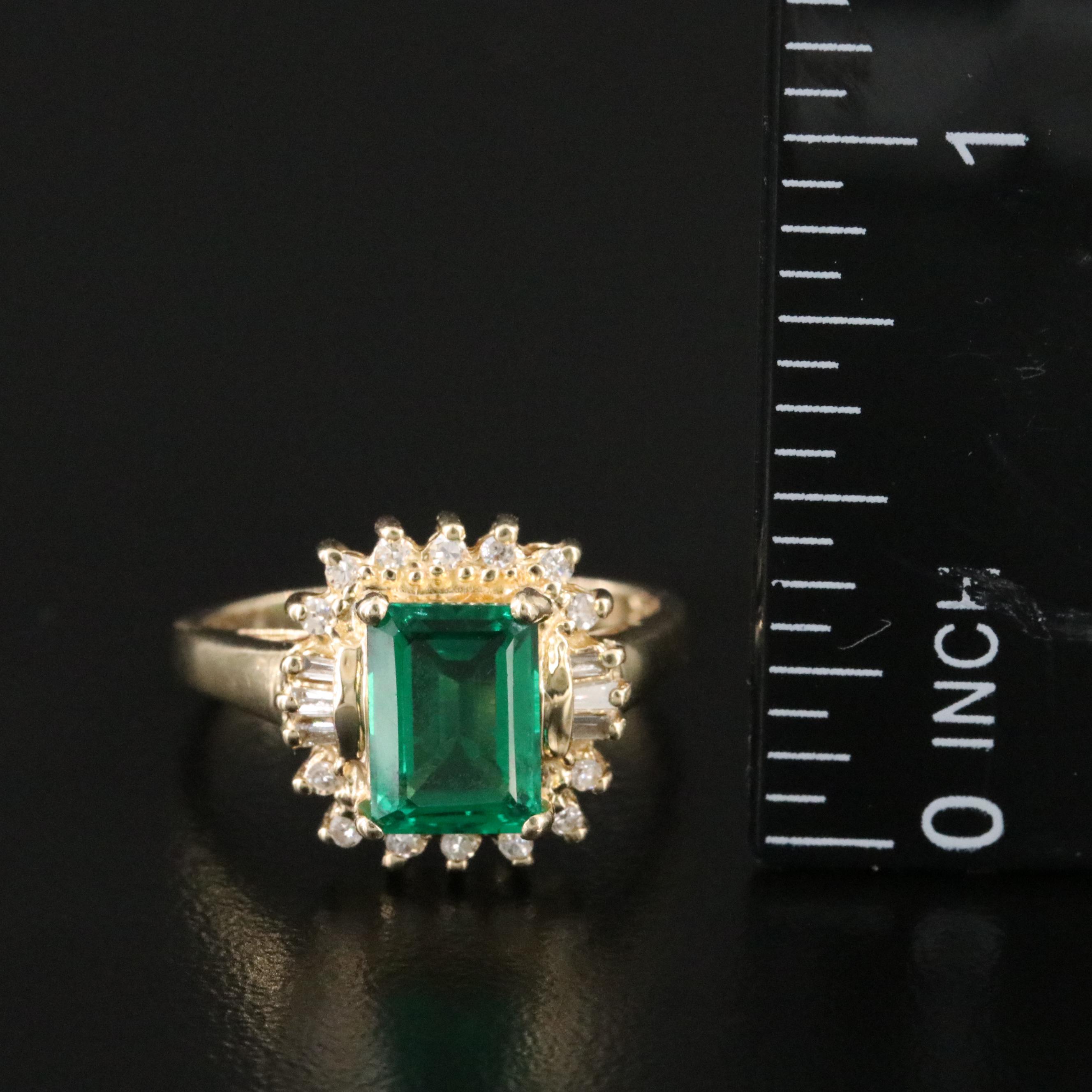 14K Emerald and 0.15 CTW Diamond Ring