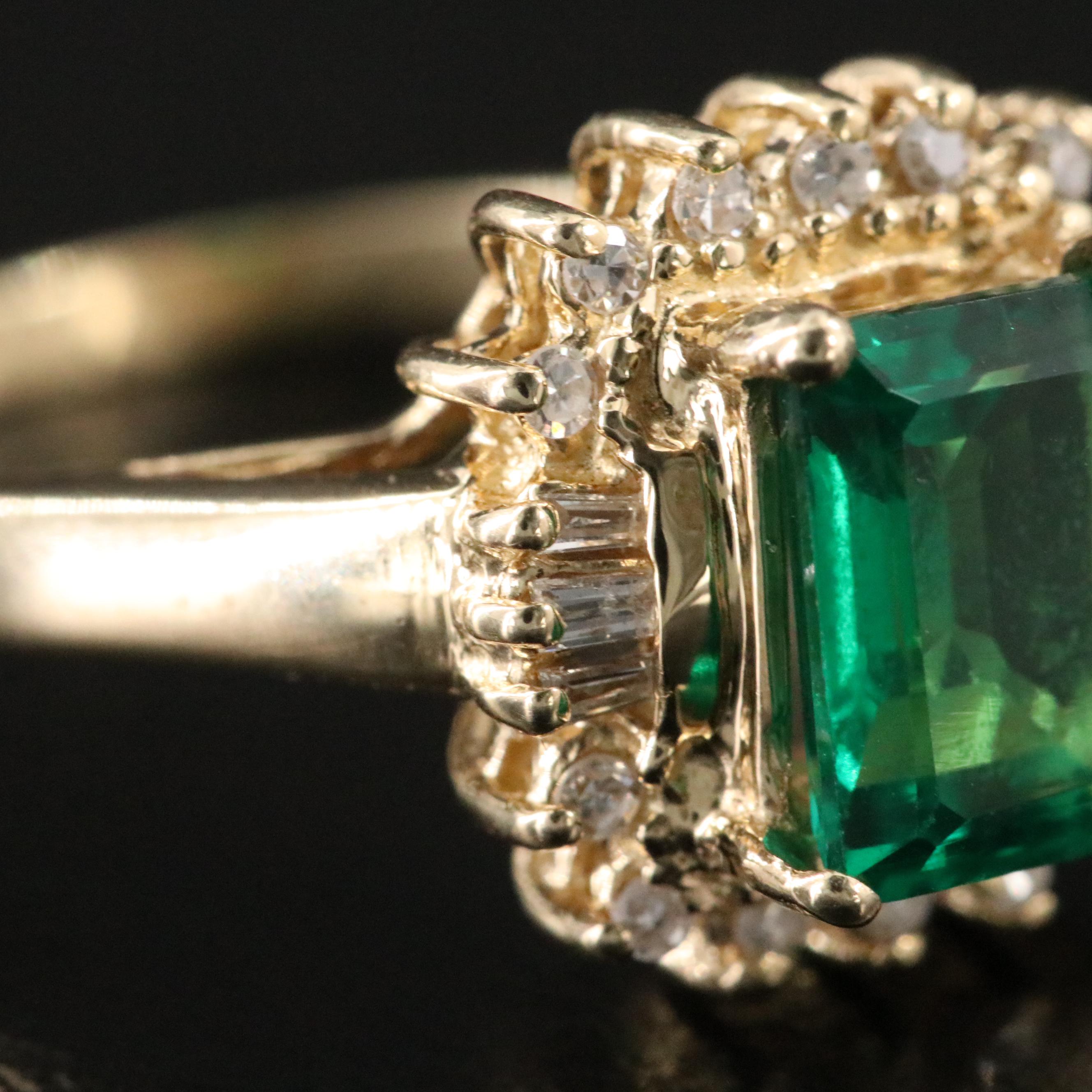 14K Emerald and 0.15 CTW Diamond Ring