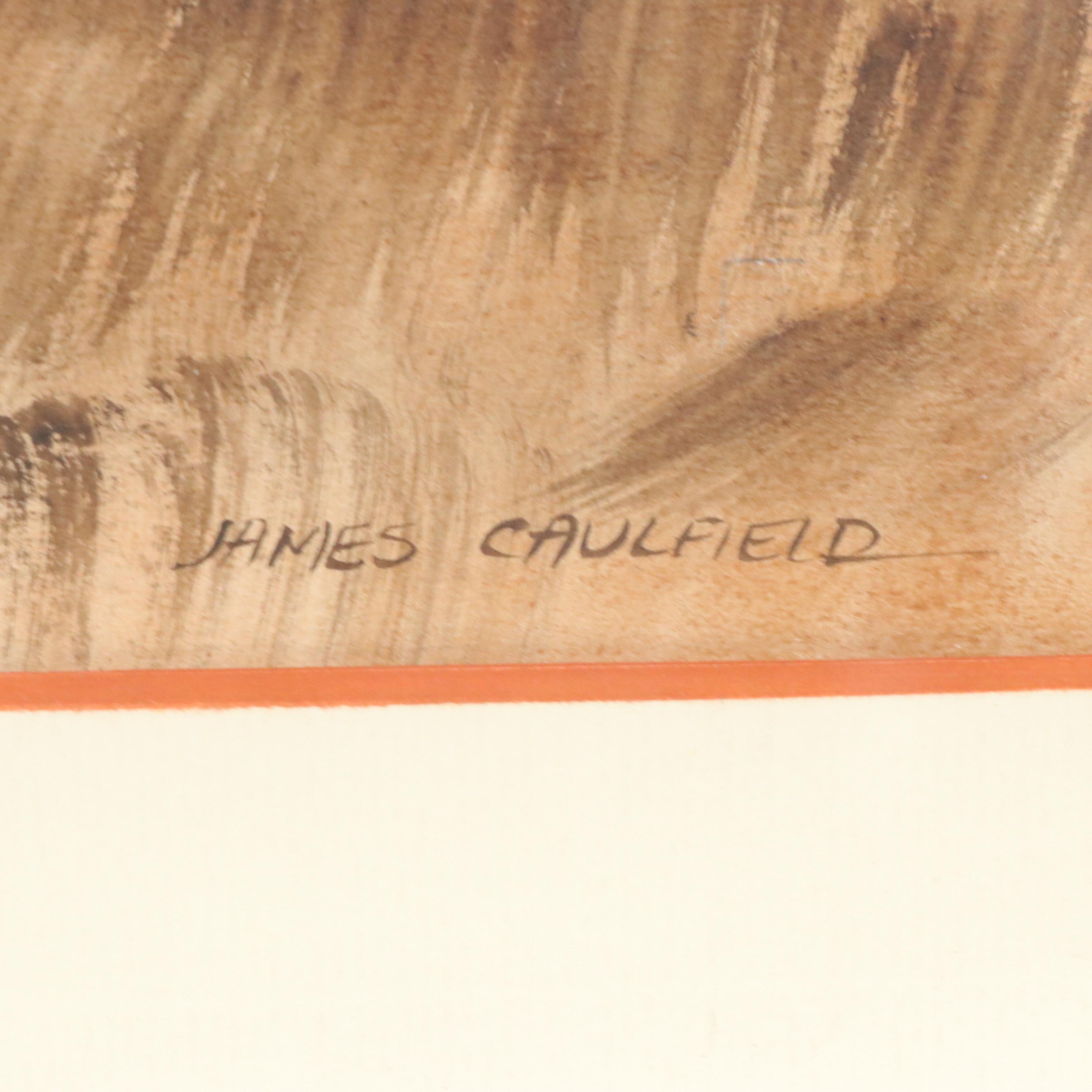 James Caulfield Watercolor Painting of Thumb Octagon Barn Agricultural Museum