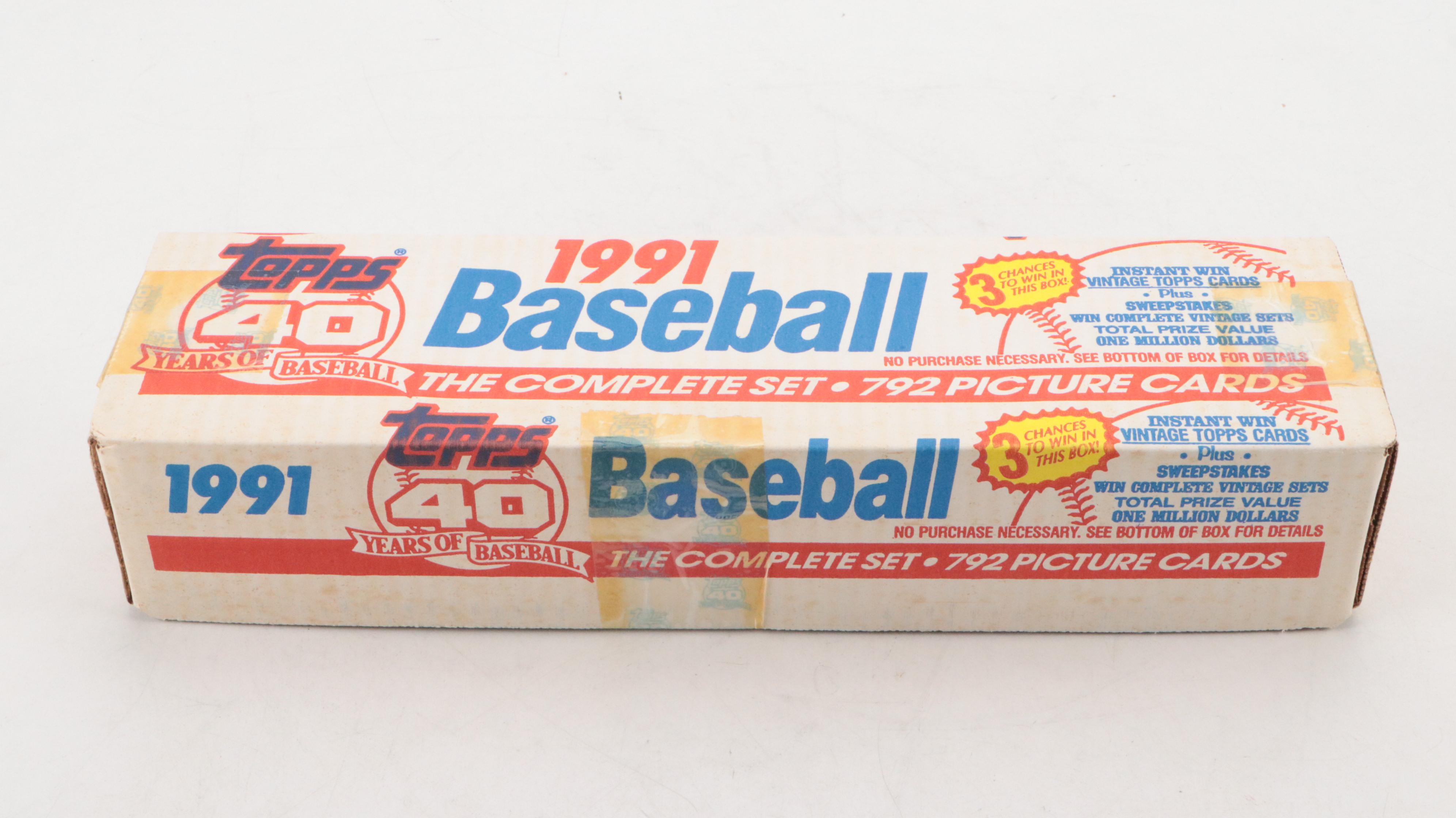 1991 Topps Sealed Baseball Card Sets with Original Case
