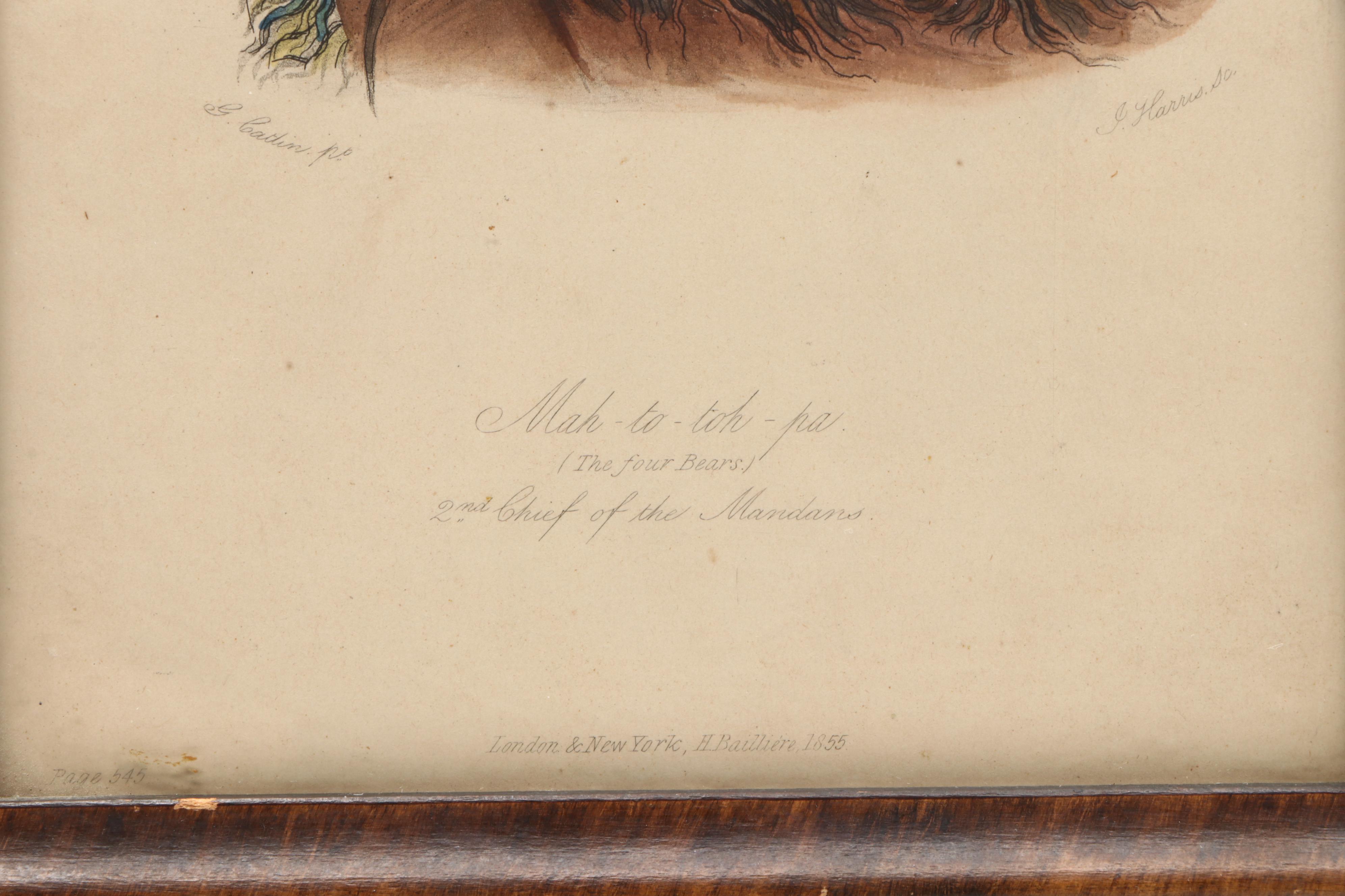 Antique Native American Portrait Engravings After George Catlin, 19th Century