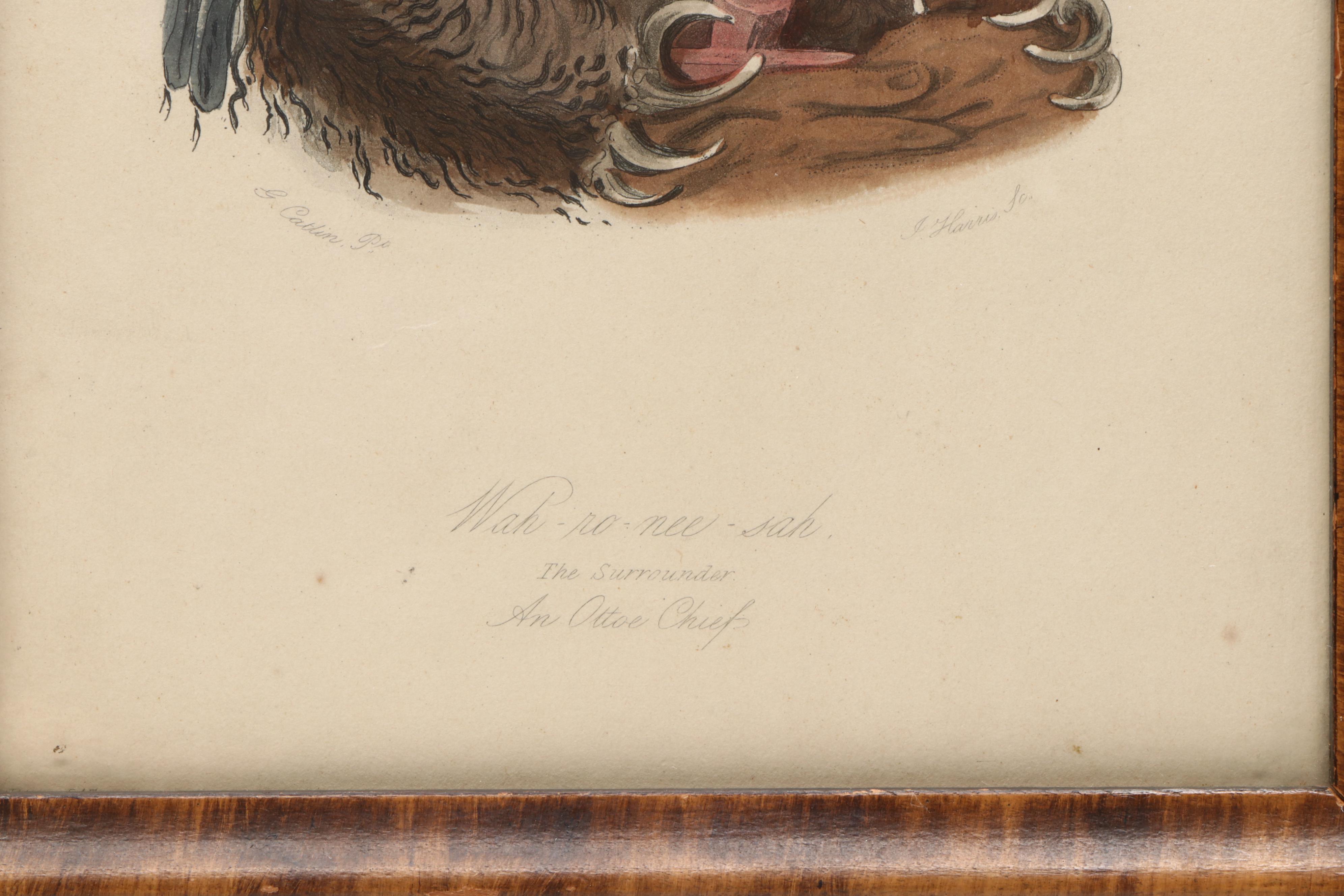 Antique Native American Portrait Engravings After George Catlin, 19th Century