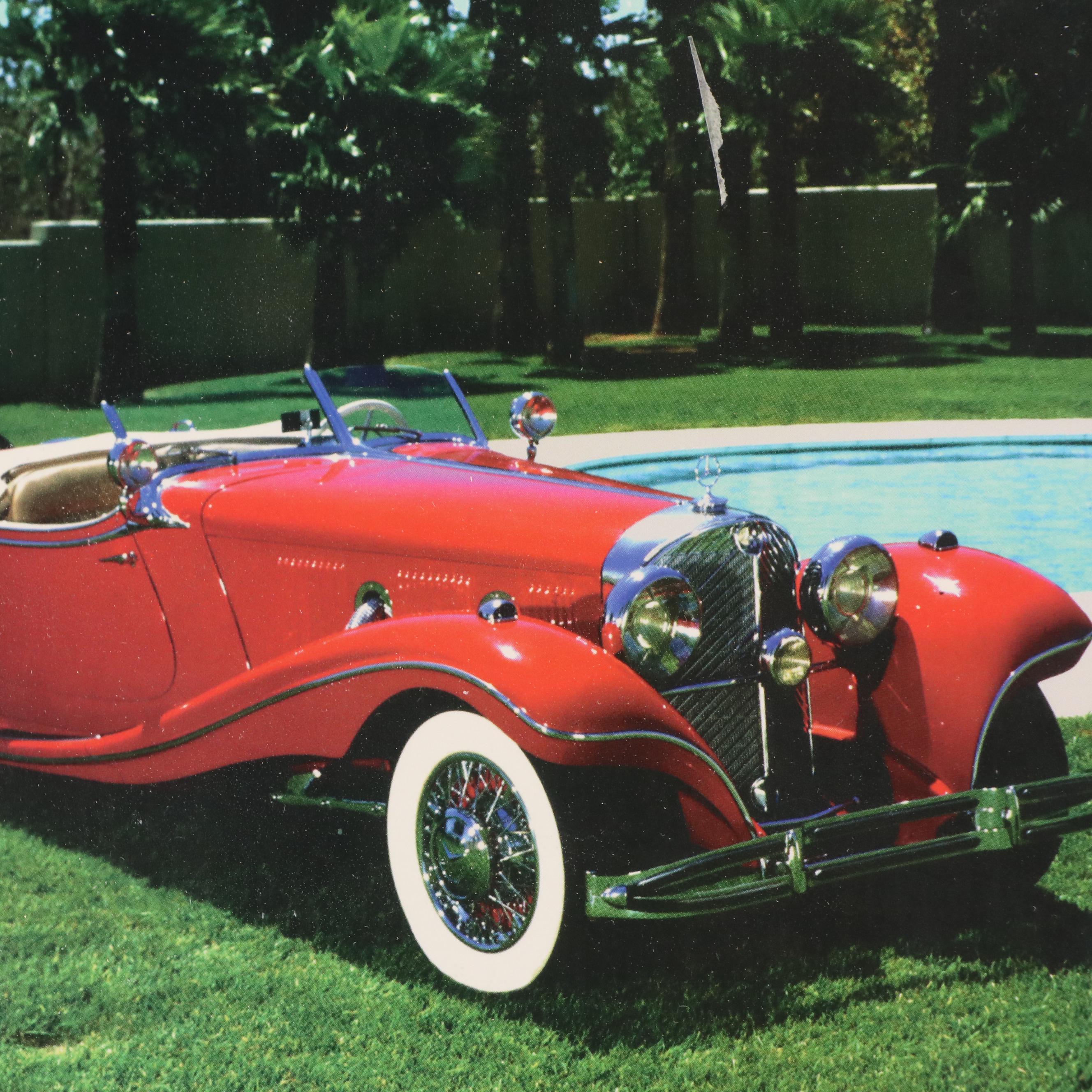 Four Midcentury Automotive Prints Including "1957 Jaguar"