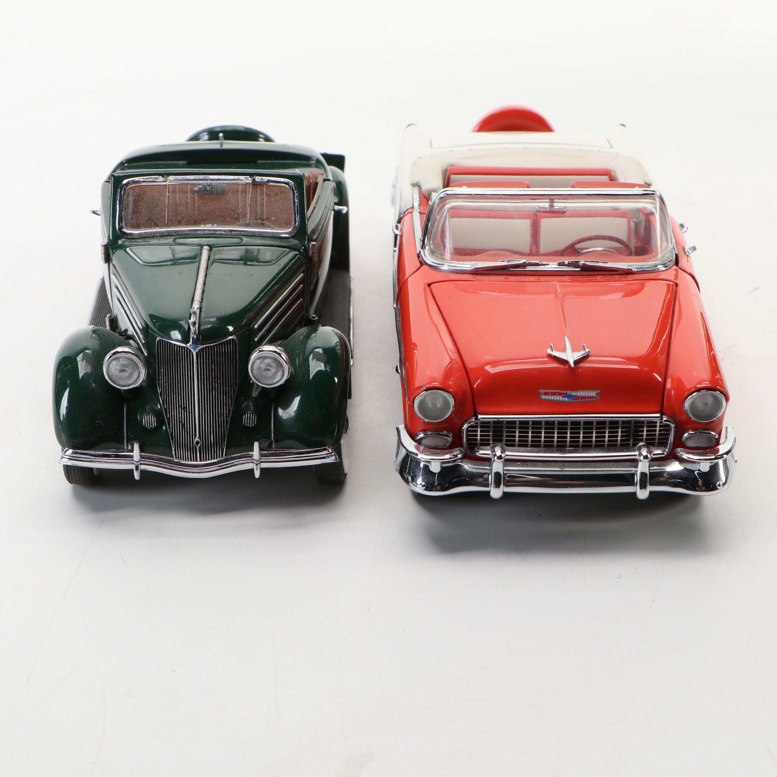 Franklin Mint "1936 Ford" and "1955 Chevrolet Bel Air" Model Cars