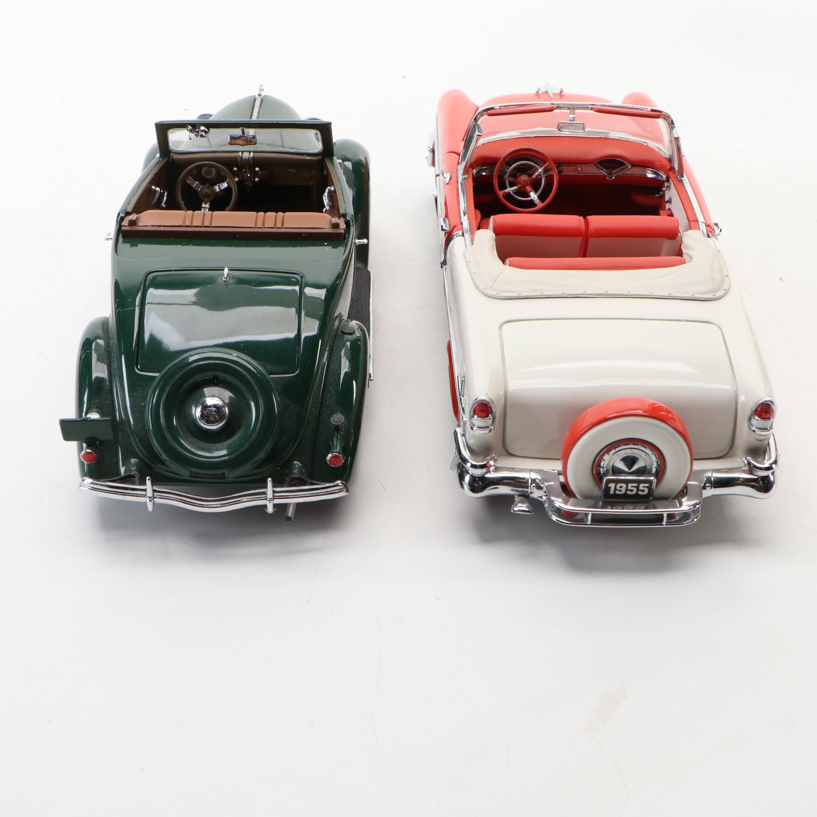 Franklin Mint "1936 Ford" and "1955 Chevrolet Bel Air" Model Cars