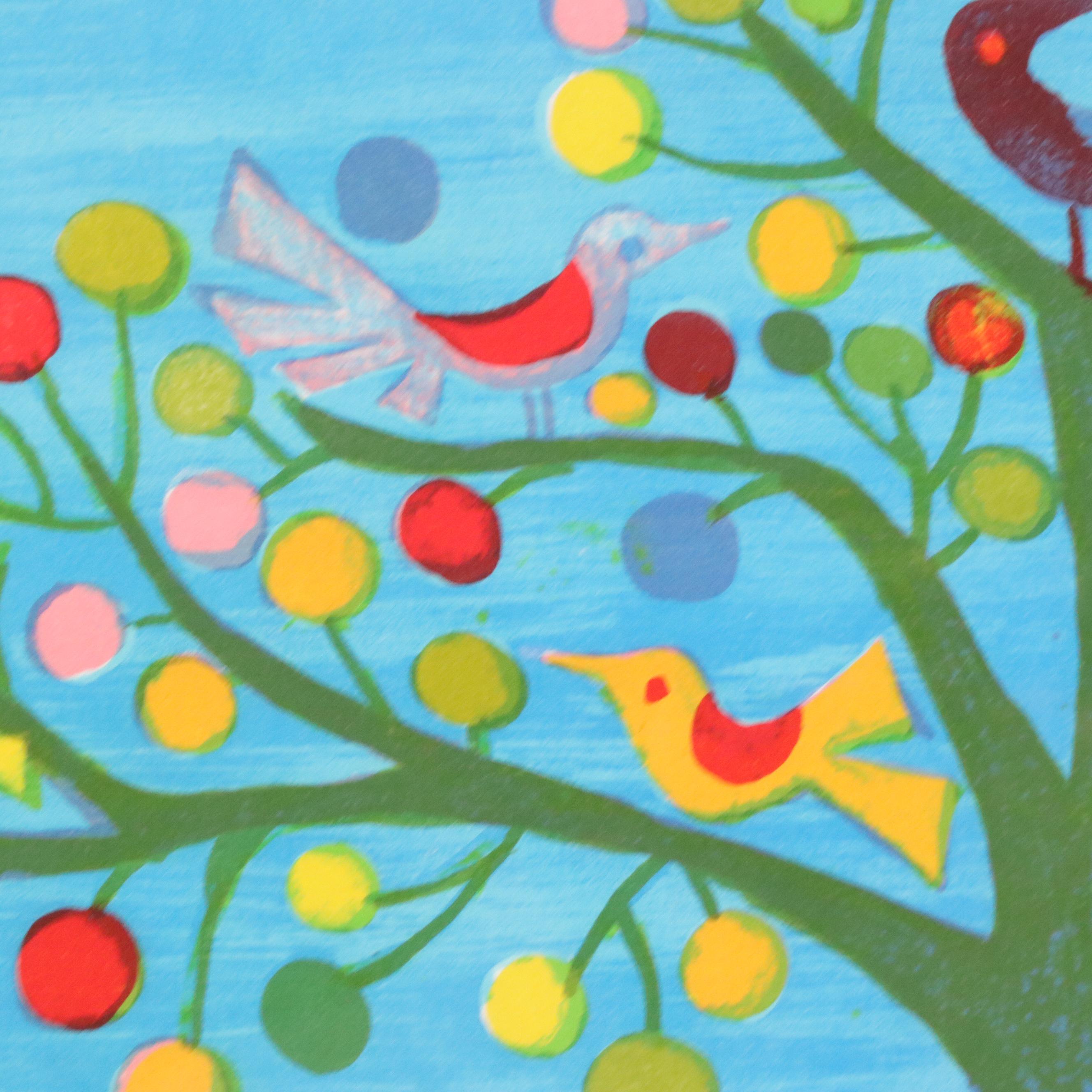 Judith Bledsoe Modernist Landscape Color Lithograph, Circa 1960