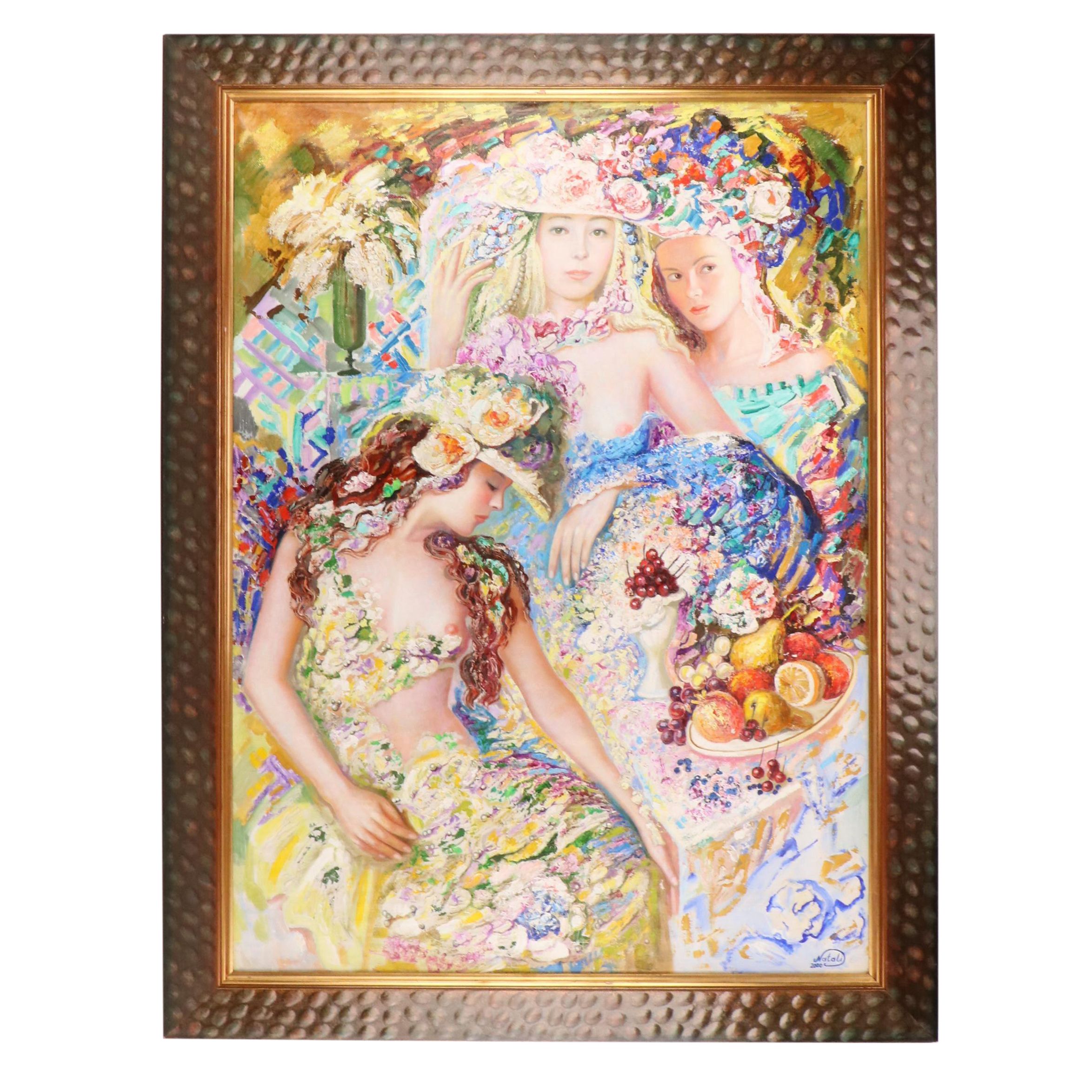 Natali Korneva Large-Scale Oil Painting "Fruit for the King," 2000