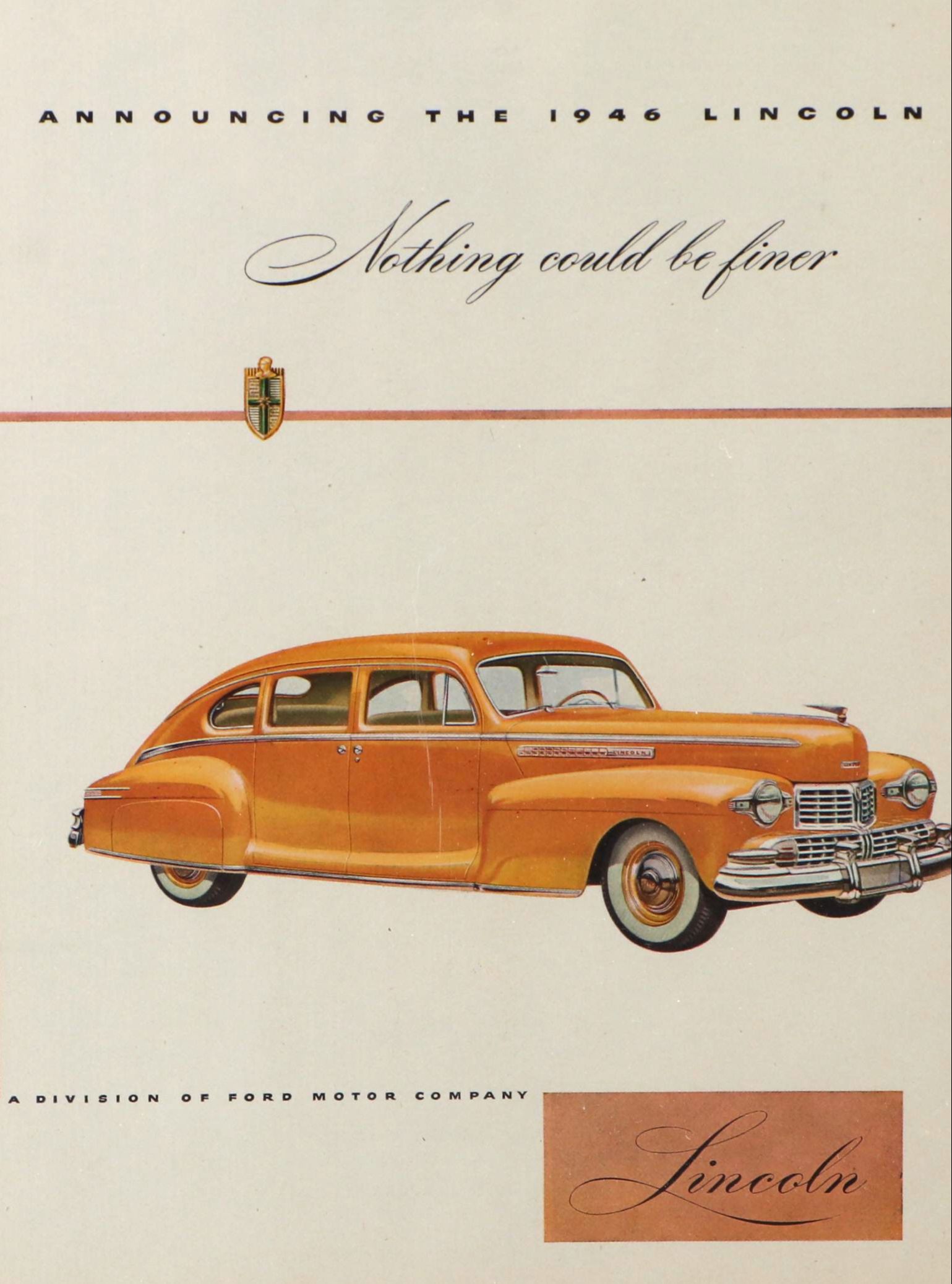 1946 Lincoln Automobile Magazine Advertisement