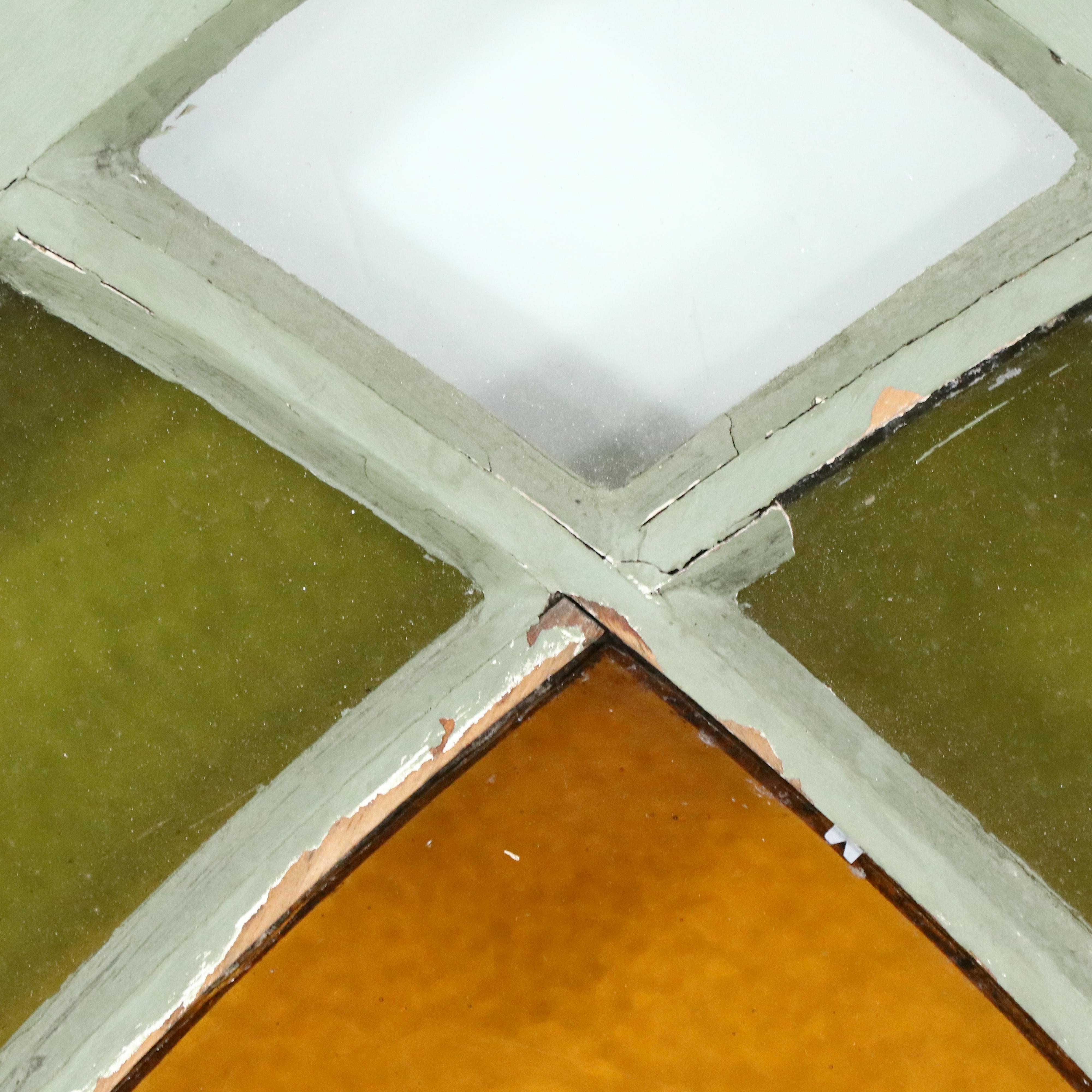 Italian Style Stained Glass Arched Window Panel