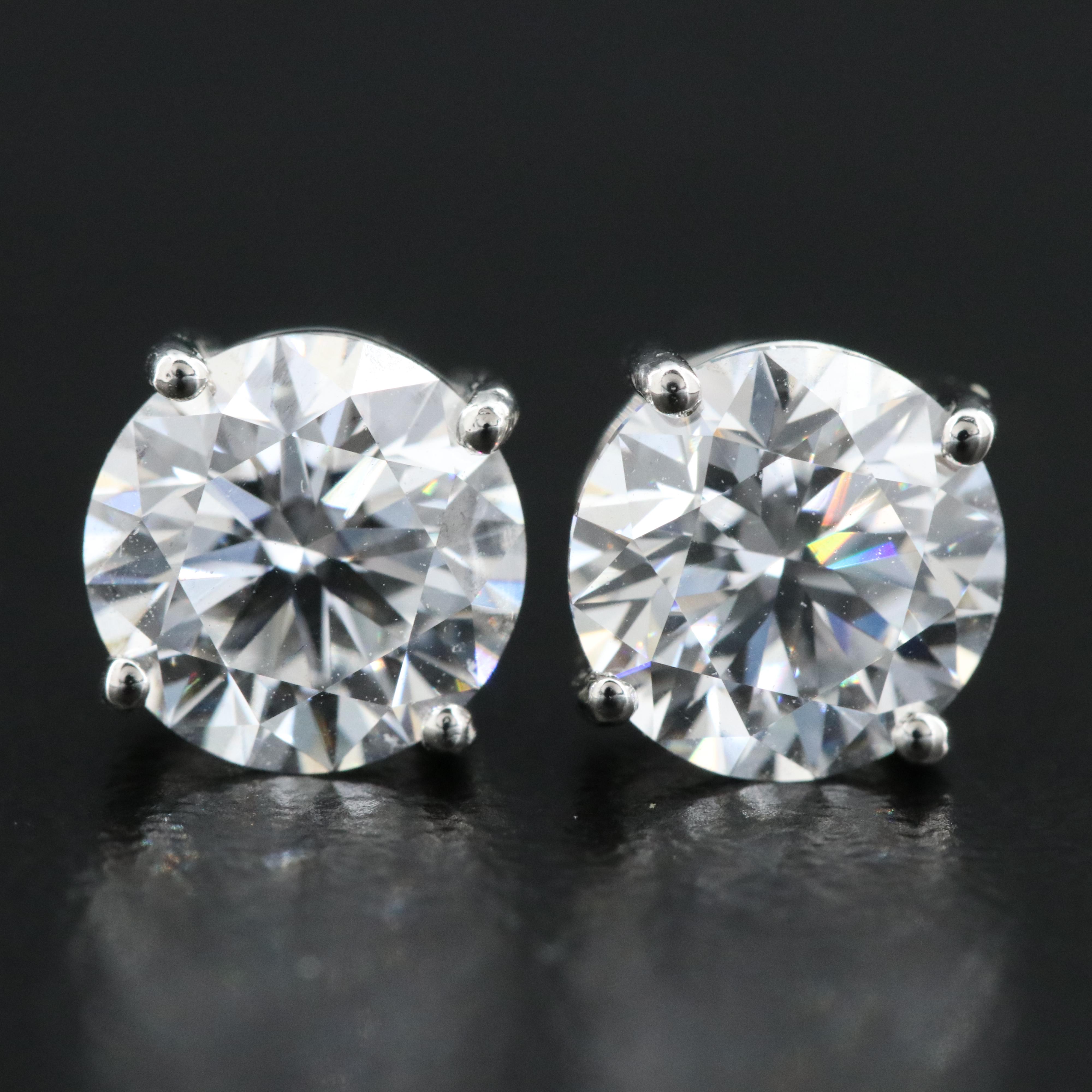 Platinum 2.80 CTW Lab Grown Diamond Stud Earrings with IGI Reports
