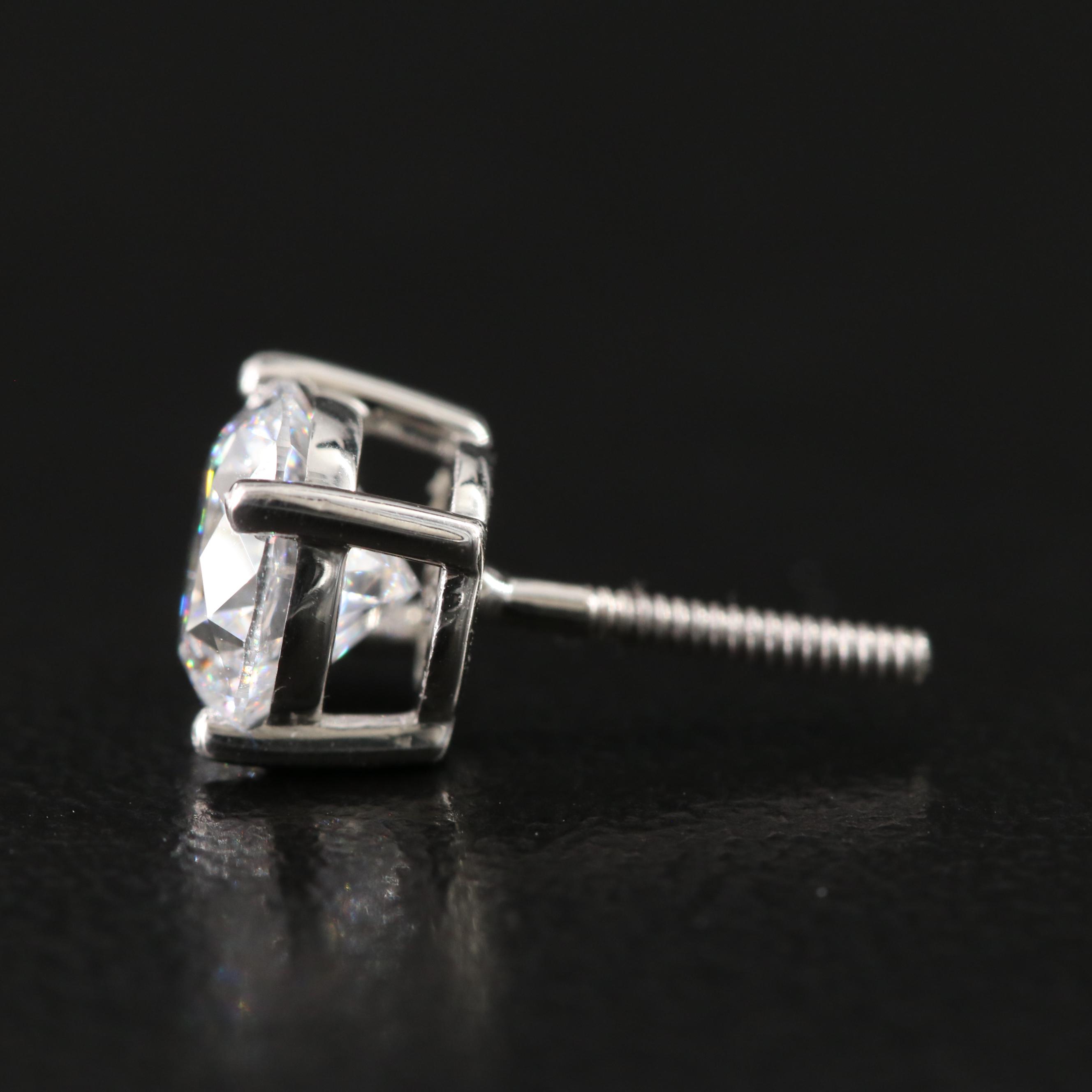 Platinum 2.14 CTW Lab Grown Diamond Stud Earrings with IGI Reports