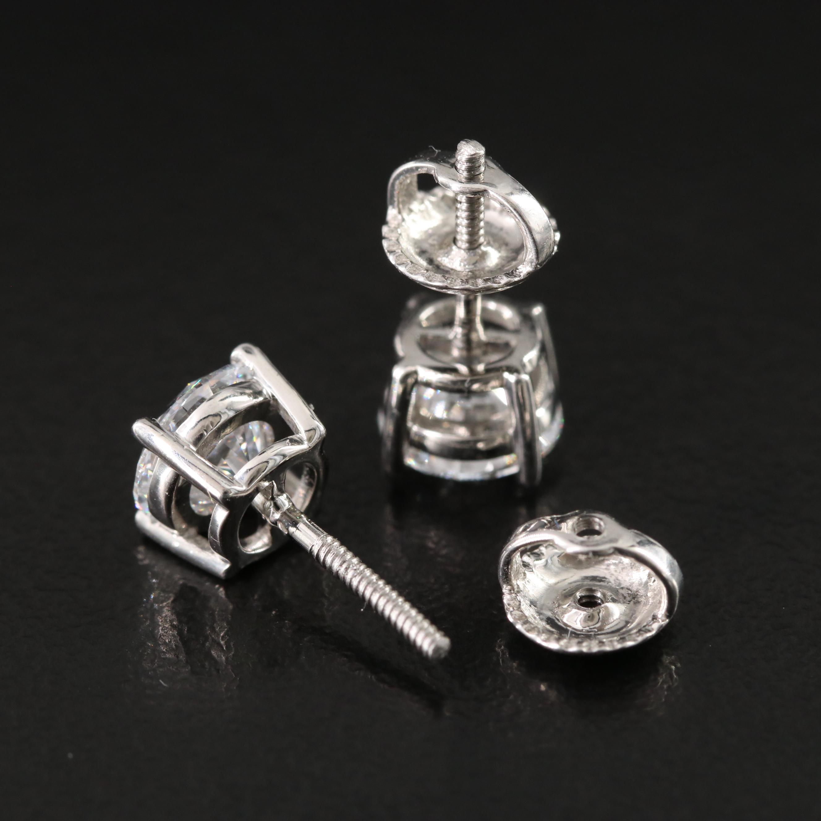 Platinum 2.14 CTW Lab Grown Diamond Stud Earrings with IGI Reports
