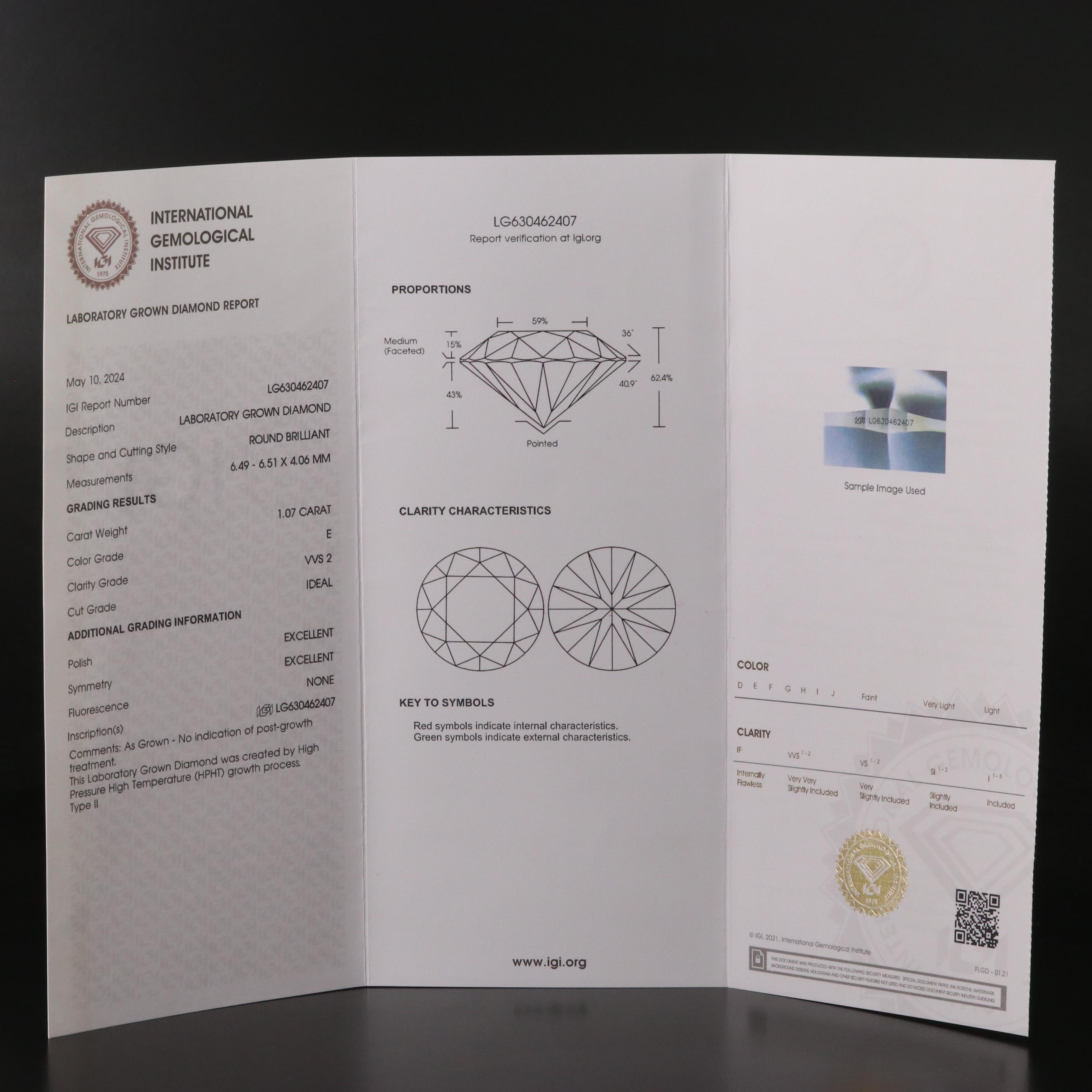 Platinum 2.14 CTW Lab Grown Diamond Stud Earrings with IGI Reports