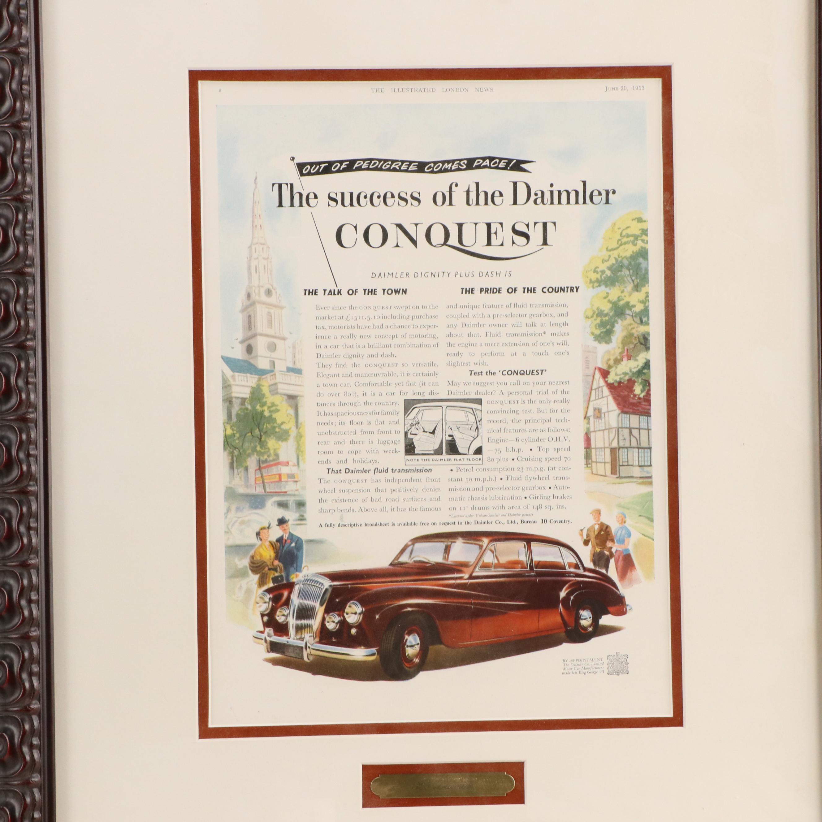 Four Chrysler and Ford Offset Lithograph Automotive Advertisements