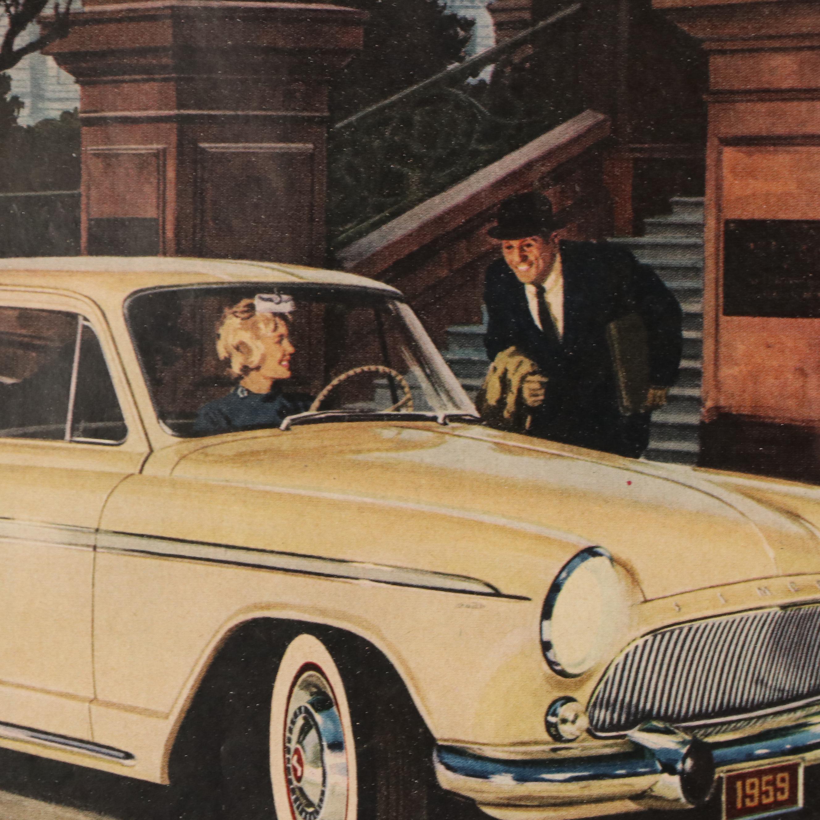 Four Chrysler and Ford Offset Lithograph Automotive Advertisements