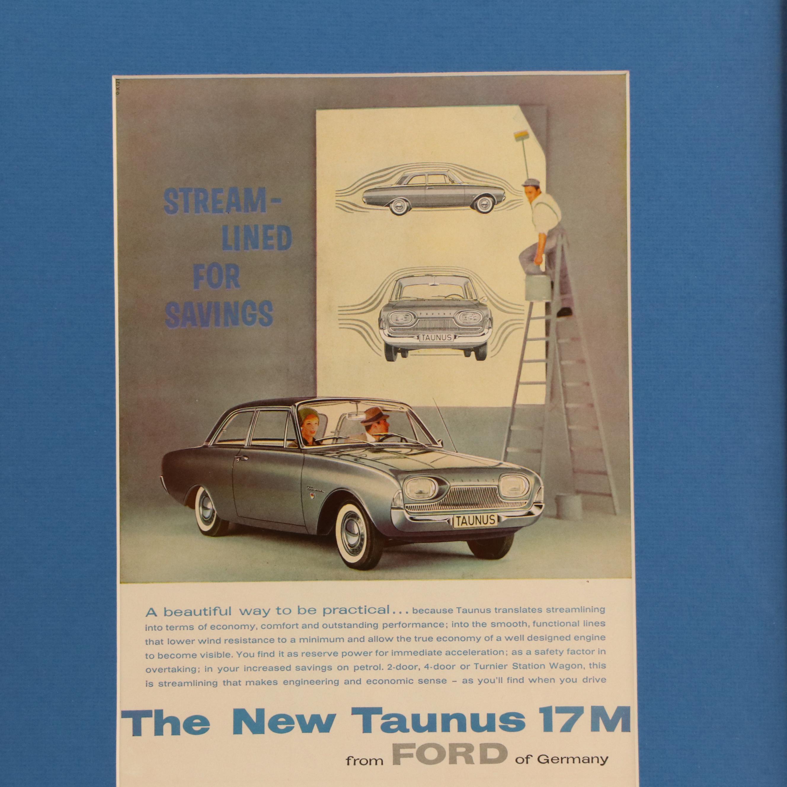 Four Chrysler and Ford Offset Lithograph Automotive Advertisements